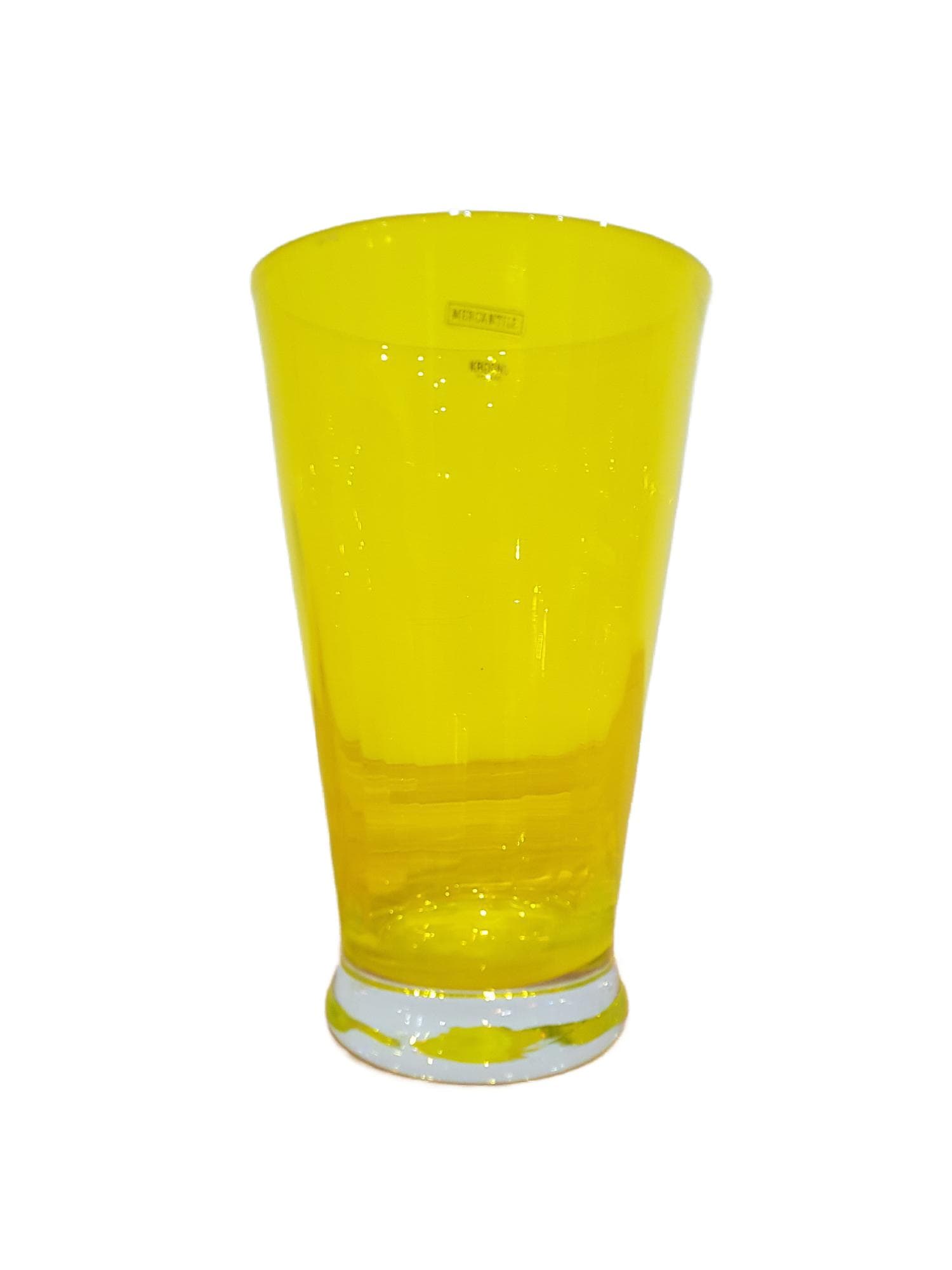 Vase, yellow, glass, Krosno, Poland, 1970s.