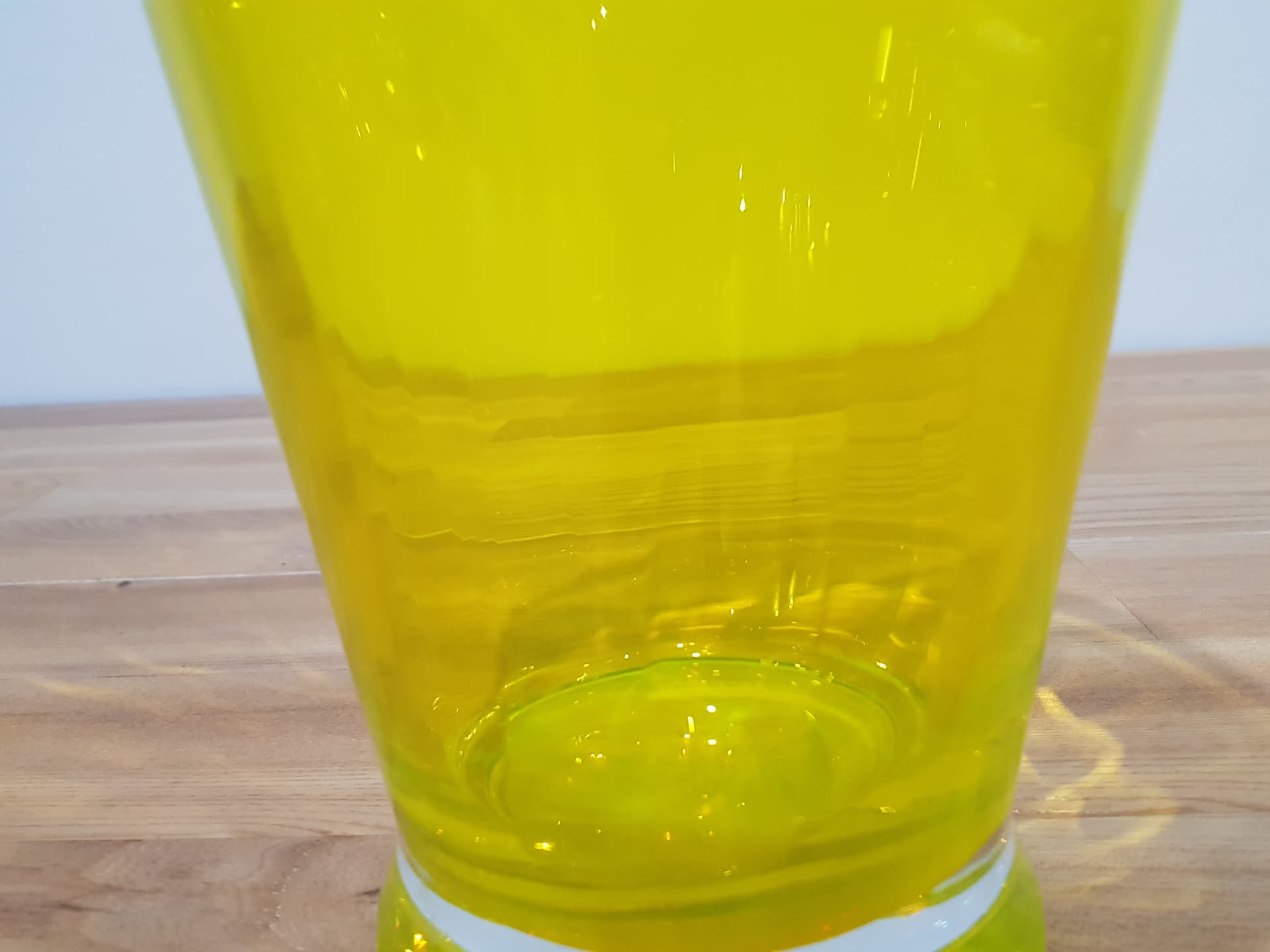 Vase, yellow, glass, Krosno, Poland, 1970s. - 362520
