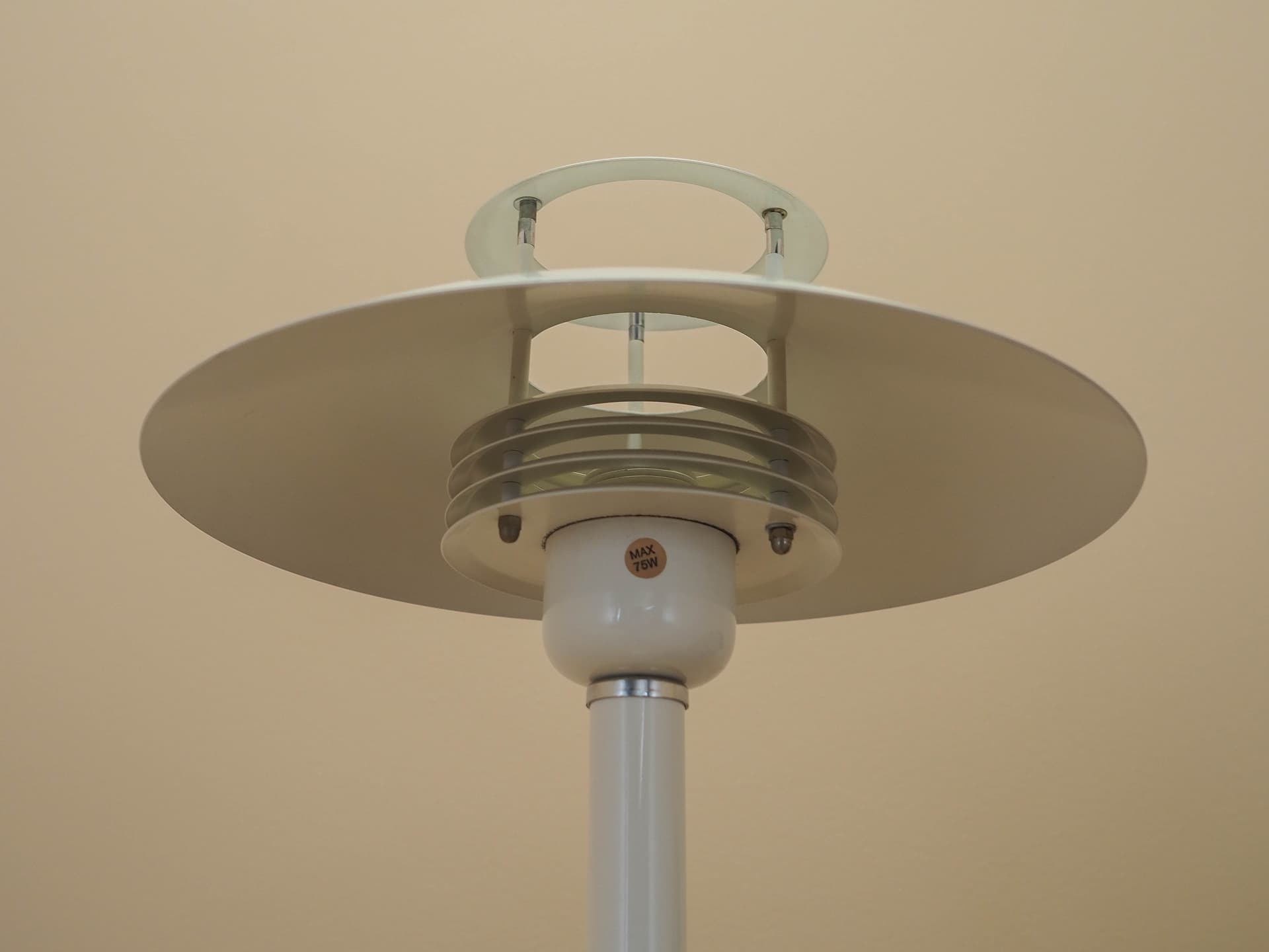Floor lamp, white metal, Denmark, 1970s. - 362552
