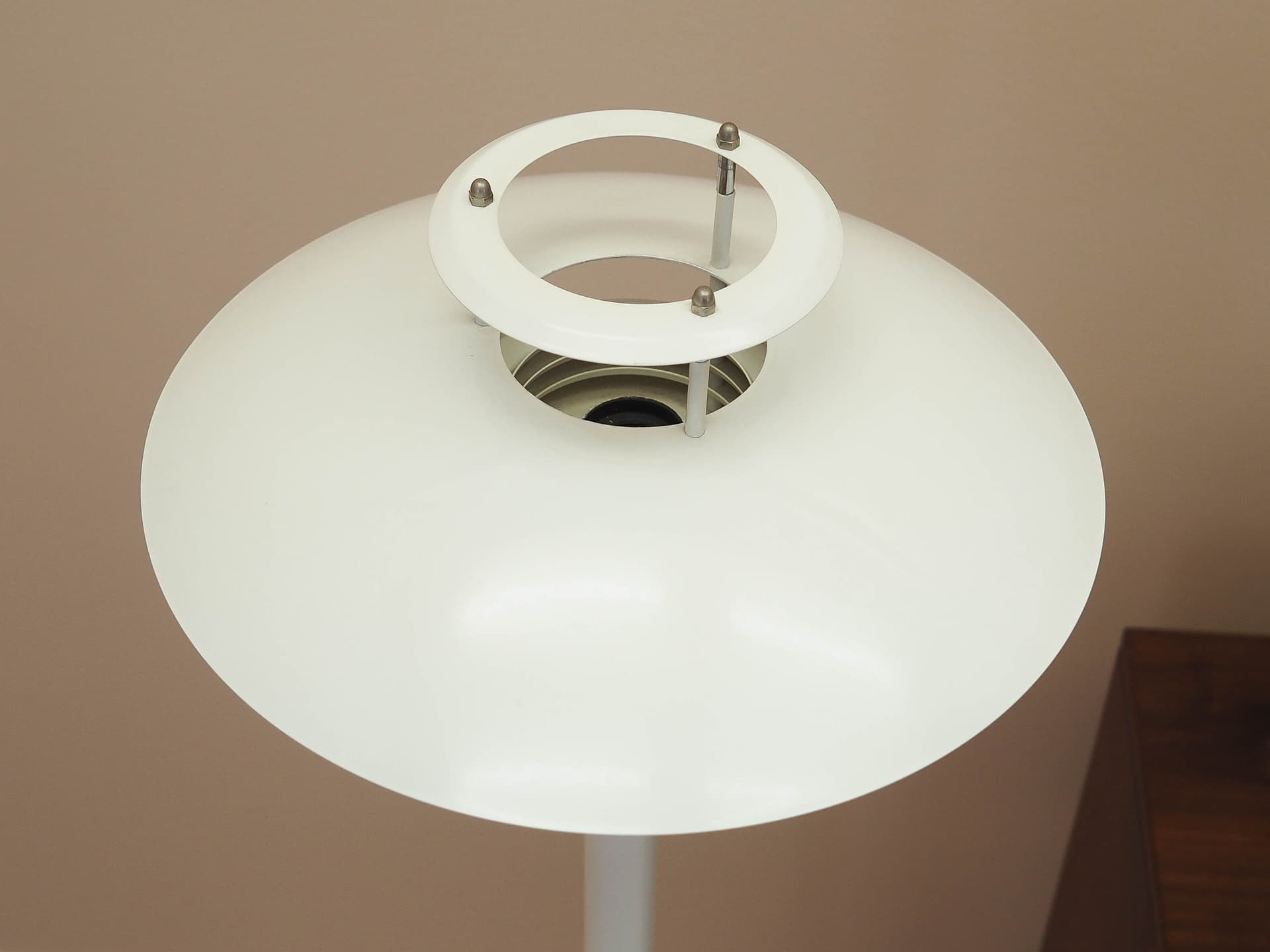 Floor lamp, white metal, Denmark, 1970s. - 362550