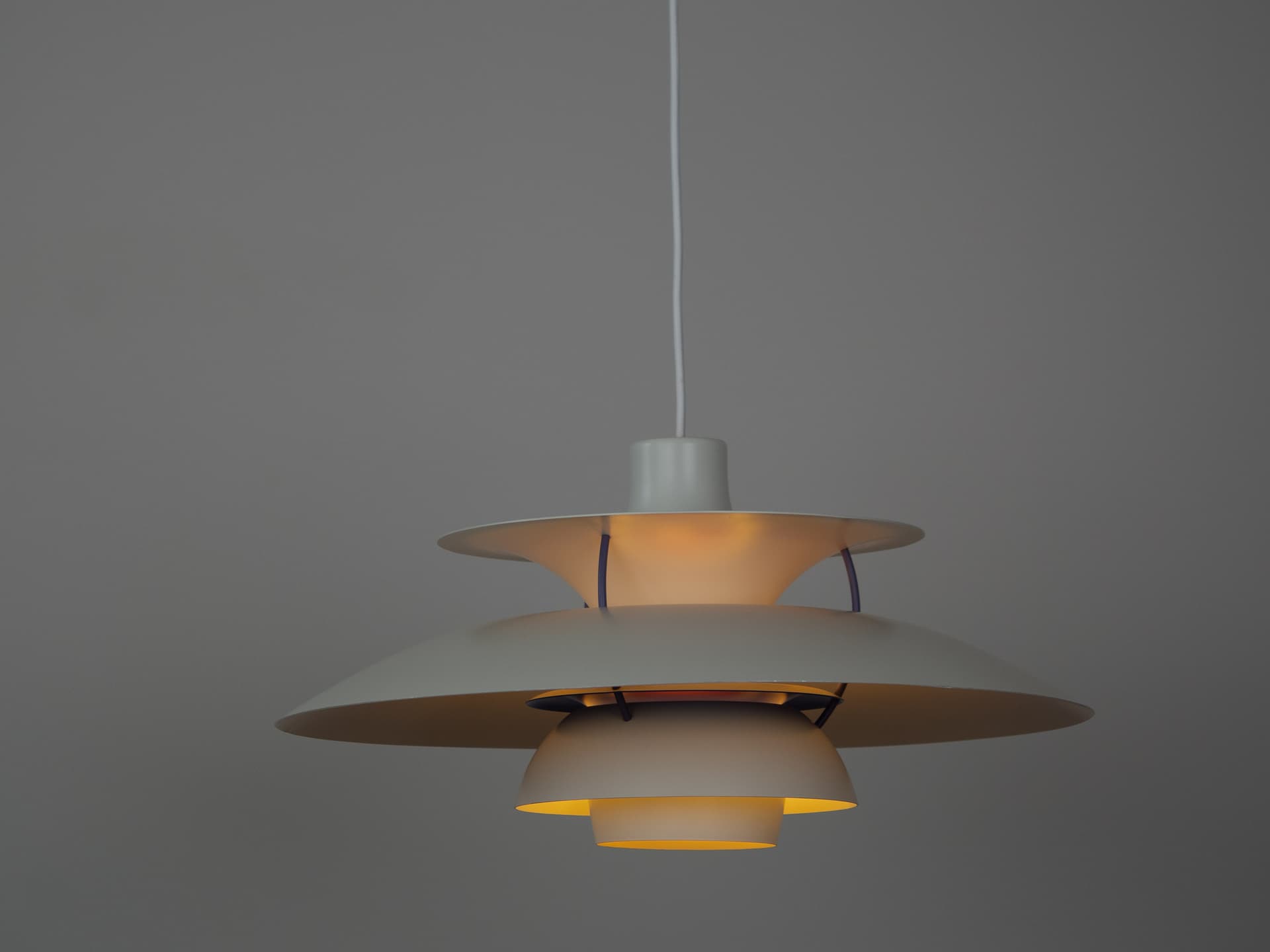 Pendant lamp PH 5, white metal, by P. Henningsen, Louis Poulsen, Denmark, 1980s. - 362587