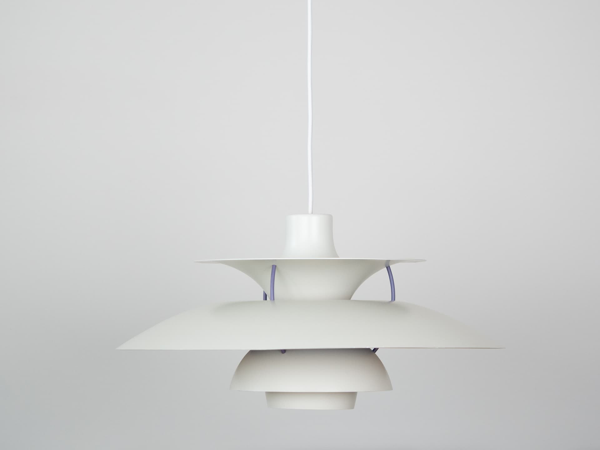 Pendant lamp PH 5, white metal, by P. Henningsen, Louis Poulsen, Denmark, 1980s. - 362585