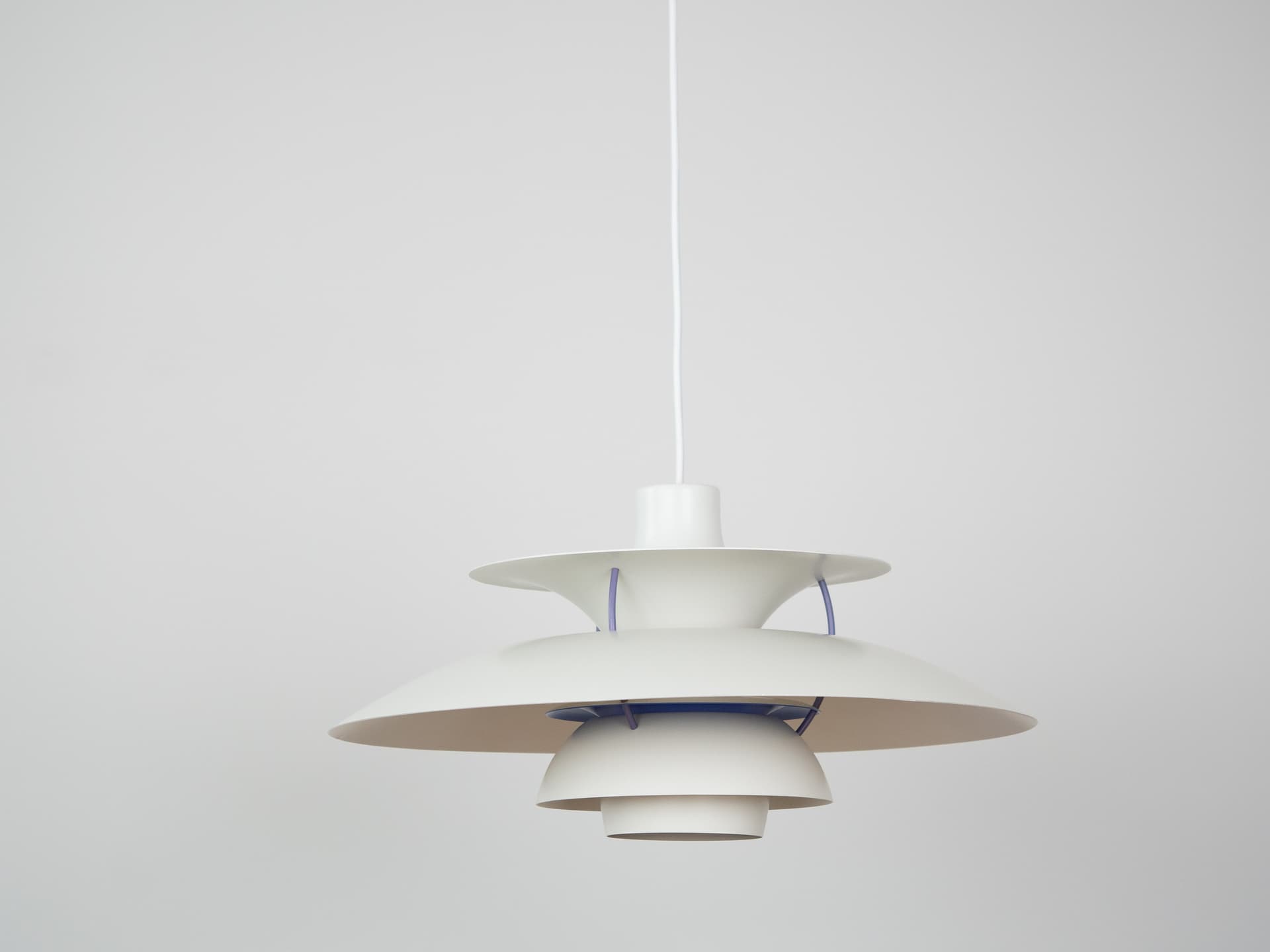 Pendant lamp PH 5, white metal, by P. Henningsen, Louis Poulsen, Denmark, 1980s. - 362584
