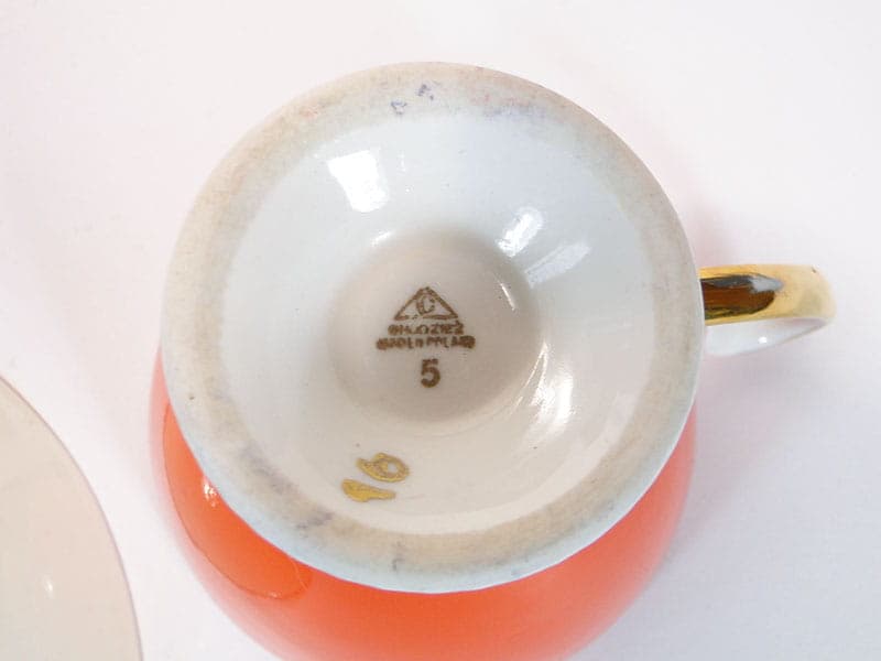 Coffee set Regina, multicolour, gilded porcelain, Chodzież, Poland, 1960s. - 362608