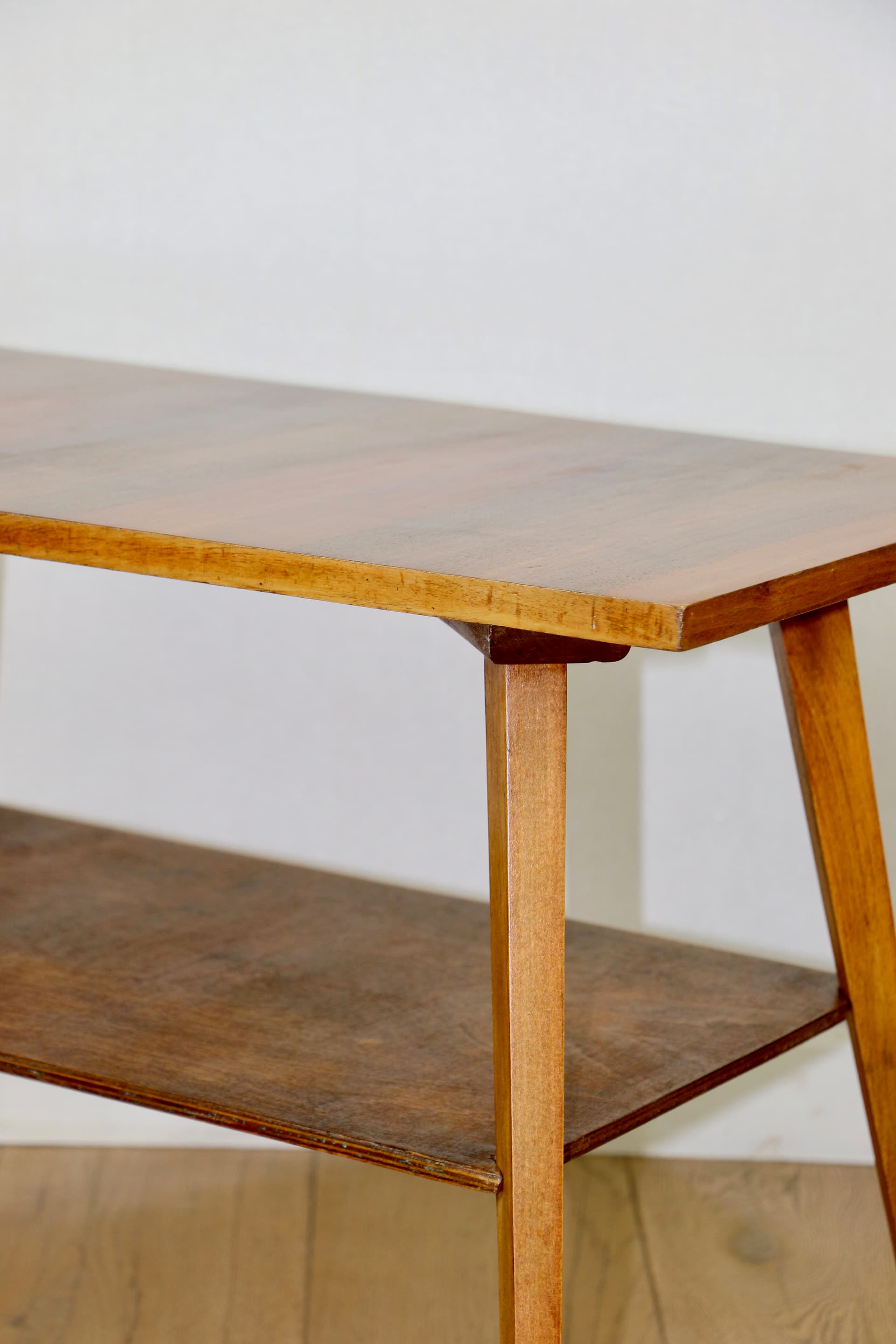 Coffee table, modernism, brown wood, Poland, 1970s. - 362618
