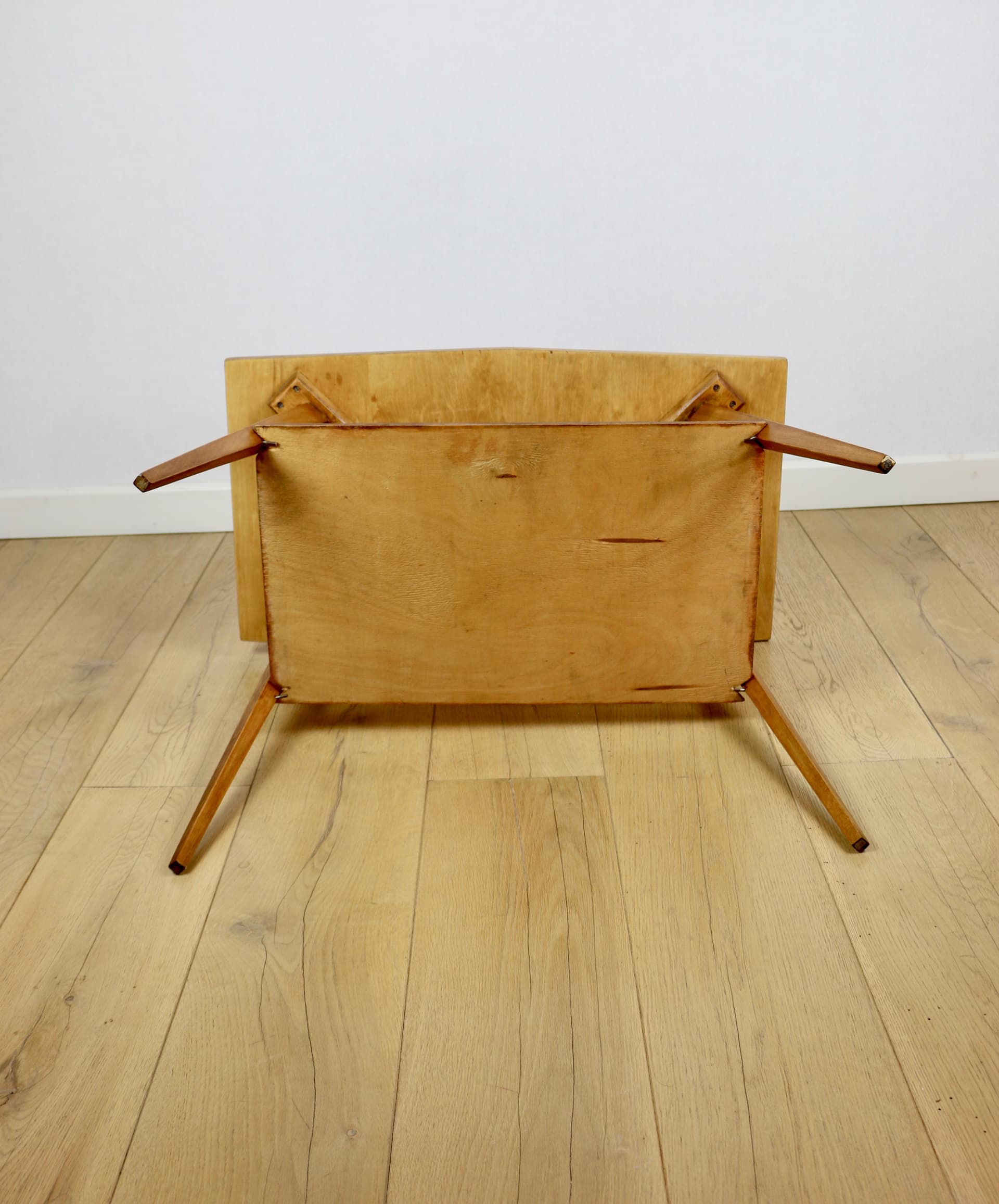 Coffee table, modernism, brown wood, Poland, 1970s. - 362619