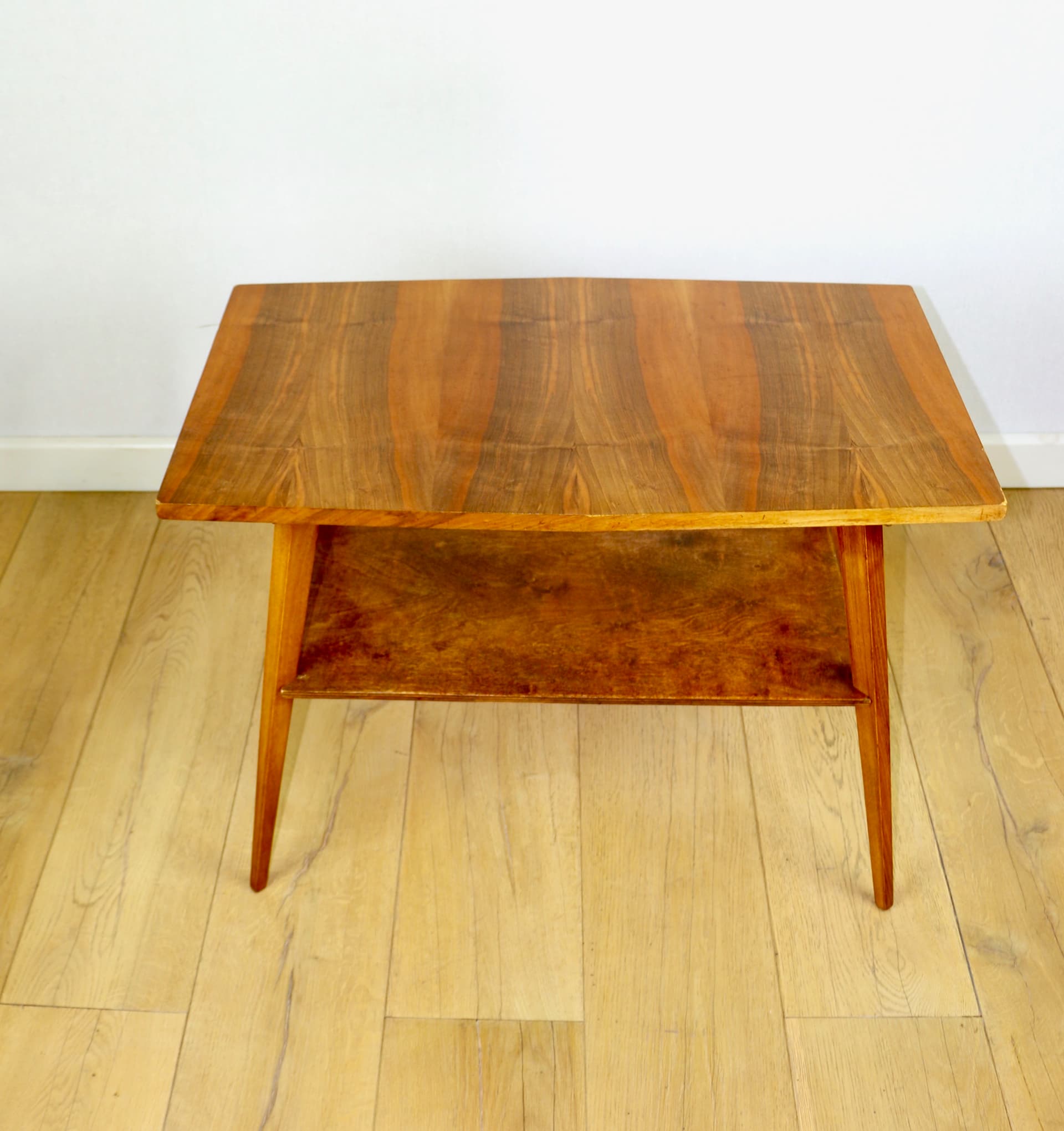 Coffee table, modernism, brown wood, Poland, 1970s. - 362620