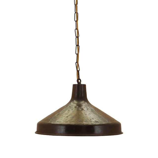 Pendant lamp, conical, brass gold, Denmark, 1960s. - DIMENSION