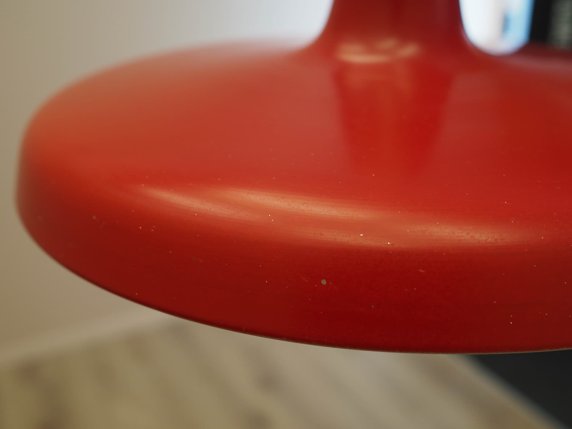 Pendant lamp, red metal, Denmark, 1960s. - 362852