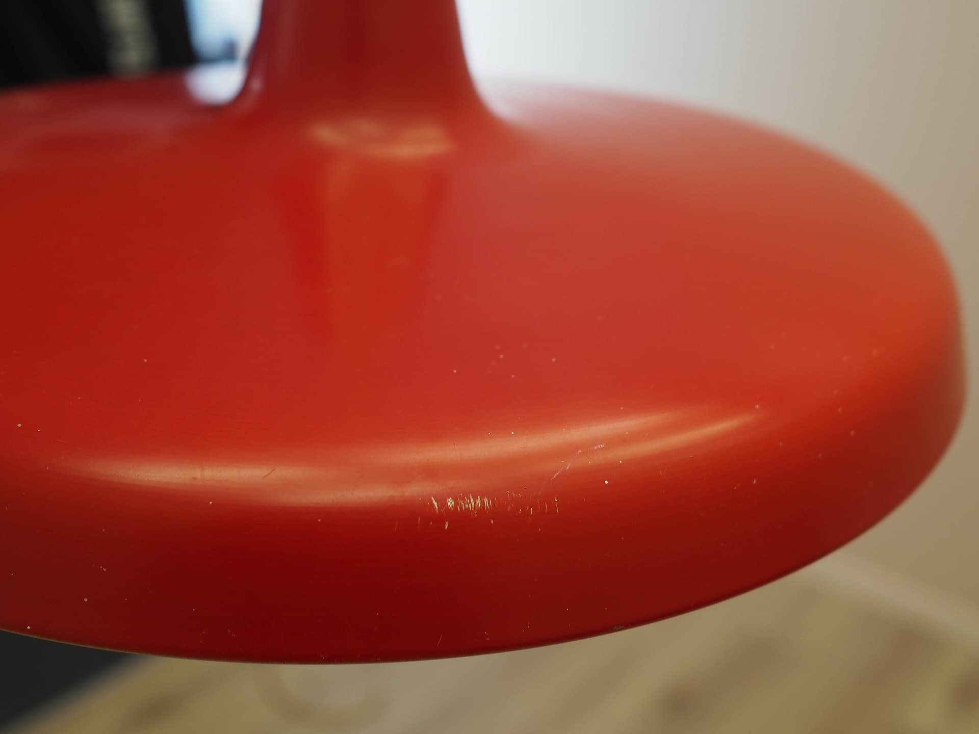 Pendant lamp, red metal, Denmark, 1960s. - 362854
