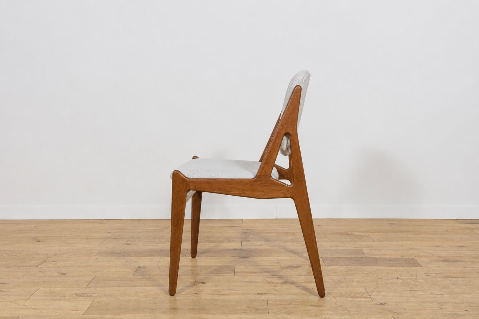 Set of Six Chairs Ella, teak oak, light grey fabric, by A. Vodder, Denmark, 1960s. - 362934