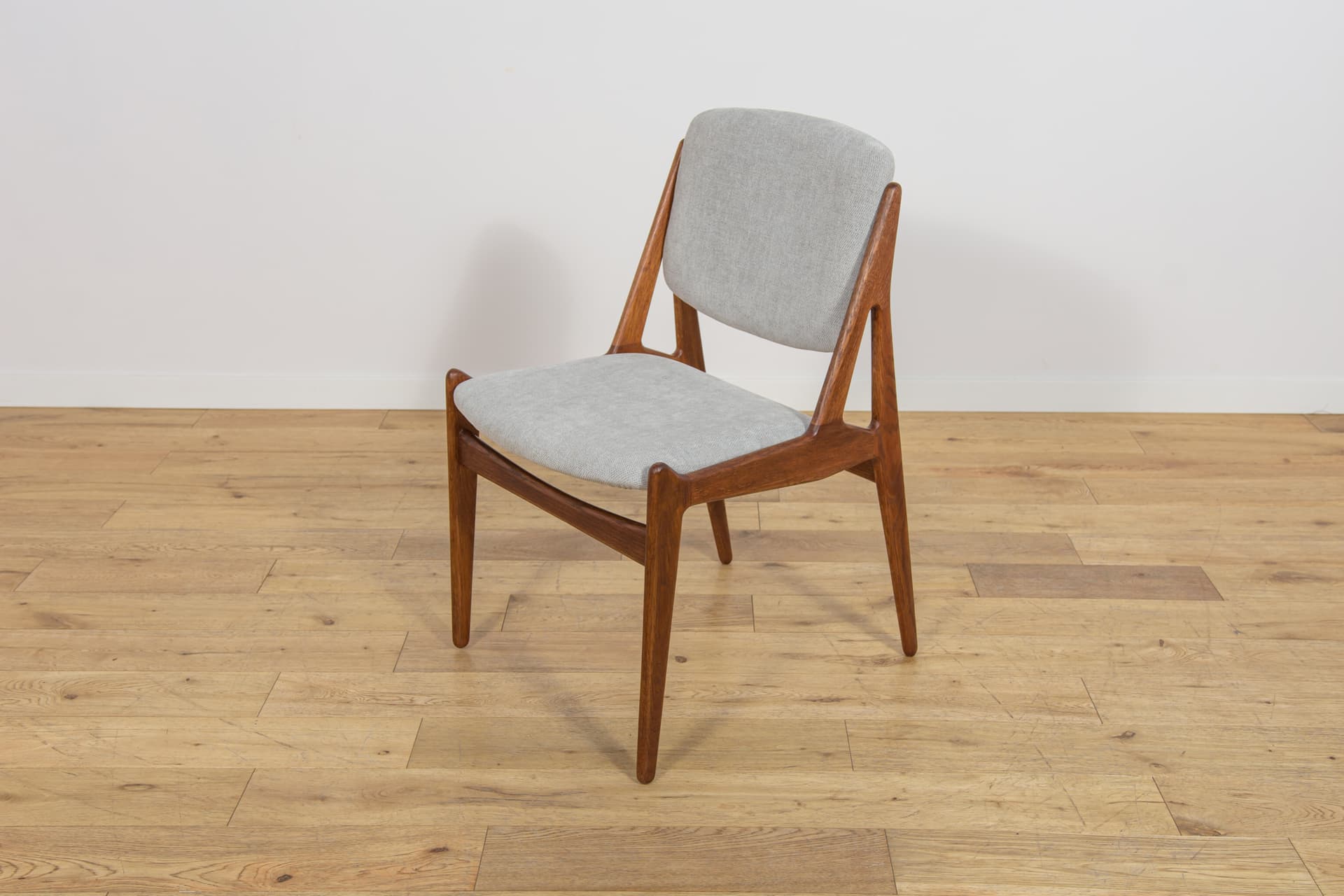 Set of Six Chairs Ella, teak oak, light grey fabric, by A. Vodder, Denmark, 1960s. - 362939