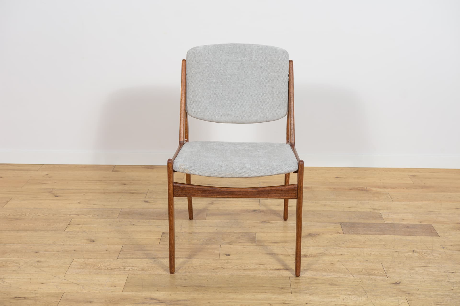 Set of Six Chairs Ella, teak oak, light grey fabric, by A. Vodder, Denmark, 1960s. - 362936
