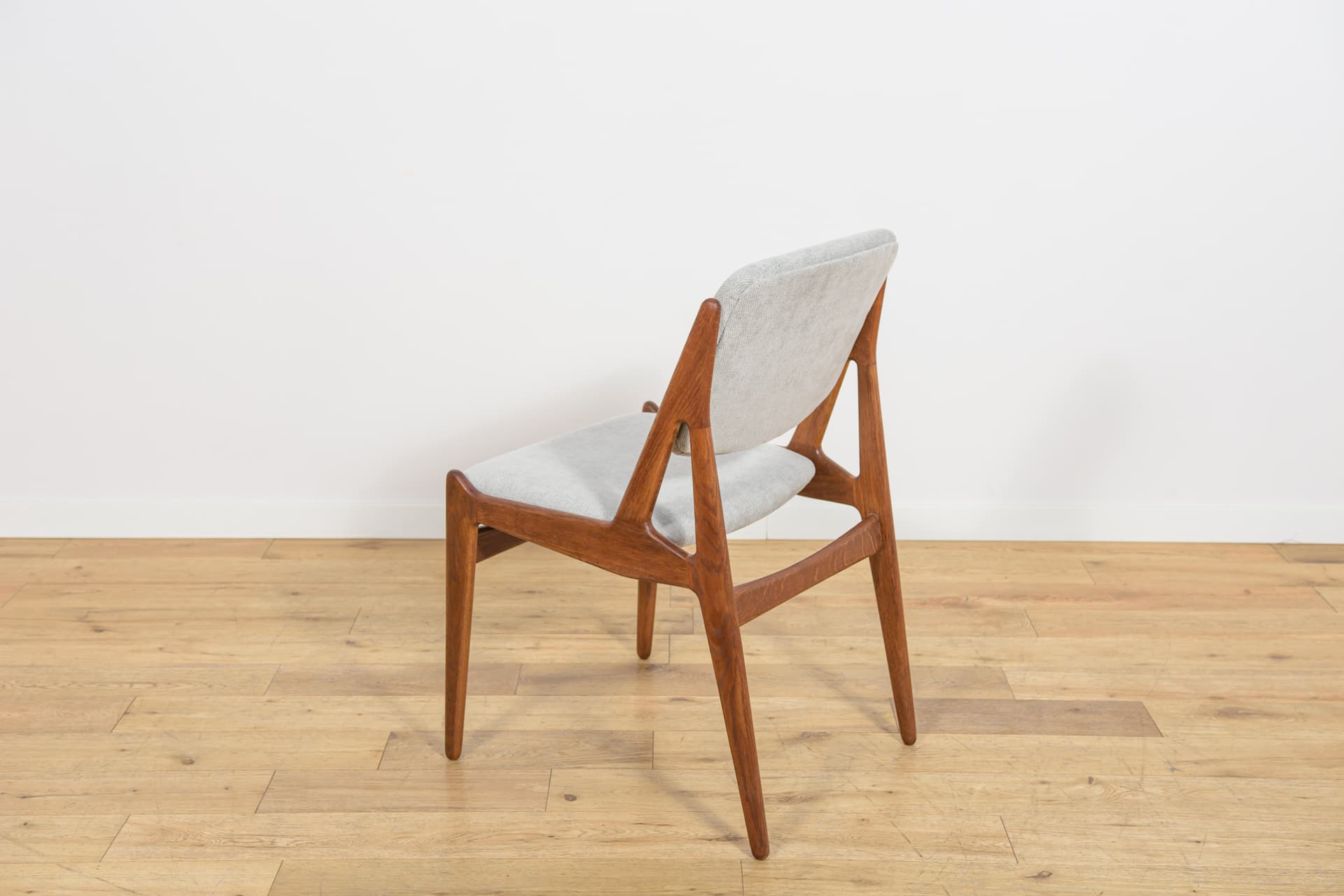 Set of Six Chairs Ella, teak oak, light grey fabric, by A. Vodder, Denmark, 1960s. - 362935