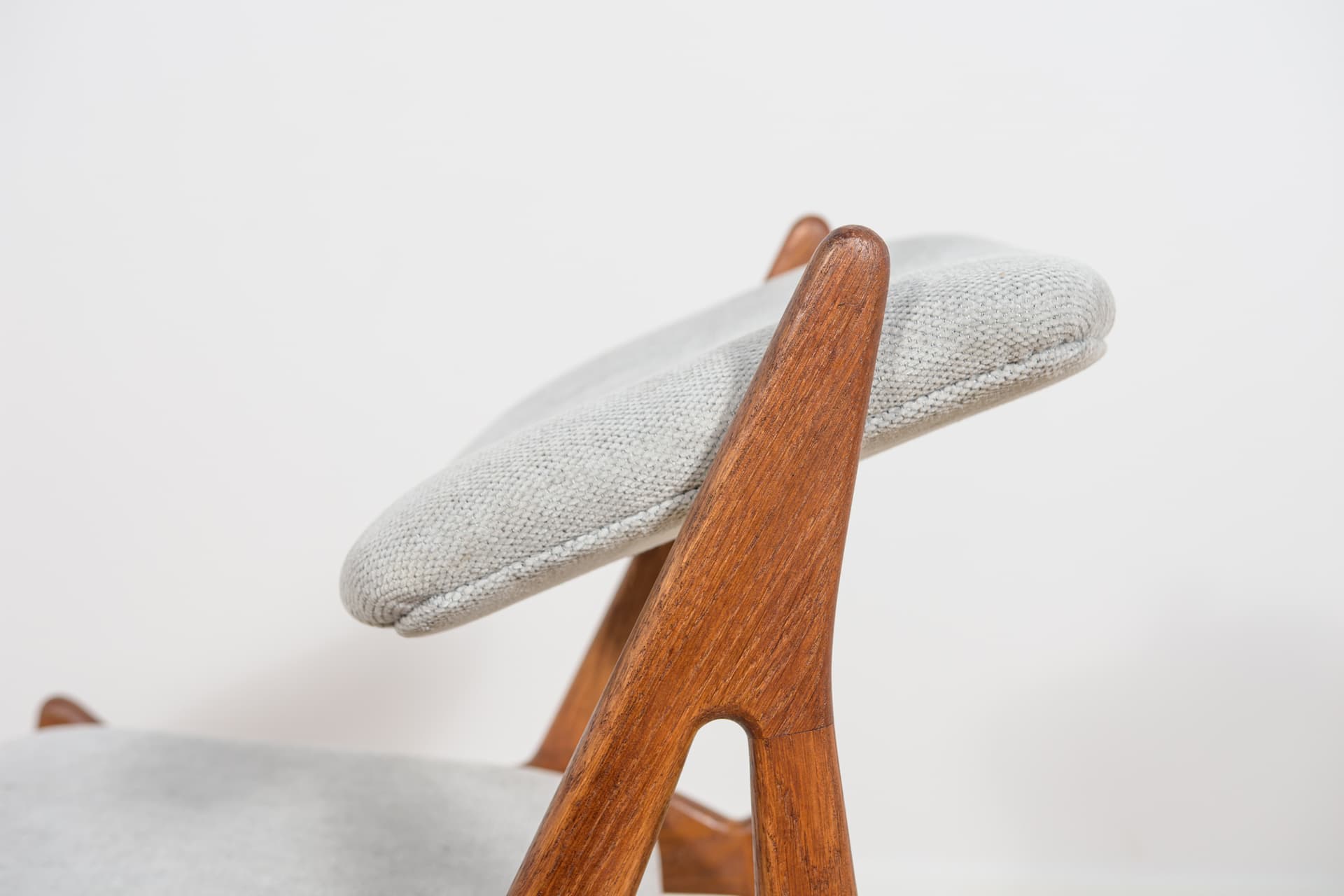 Set of Six Chairs Ella, teak oak, light grey fabric, by A. Vodder, Denmark, 1960s. - 362940