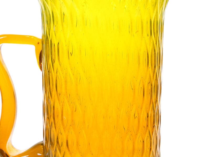 Vase, yellow orange, sodium glass, by M. Gołogórski, Poland, 1970s. - 362993