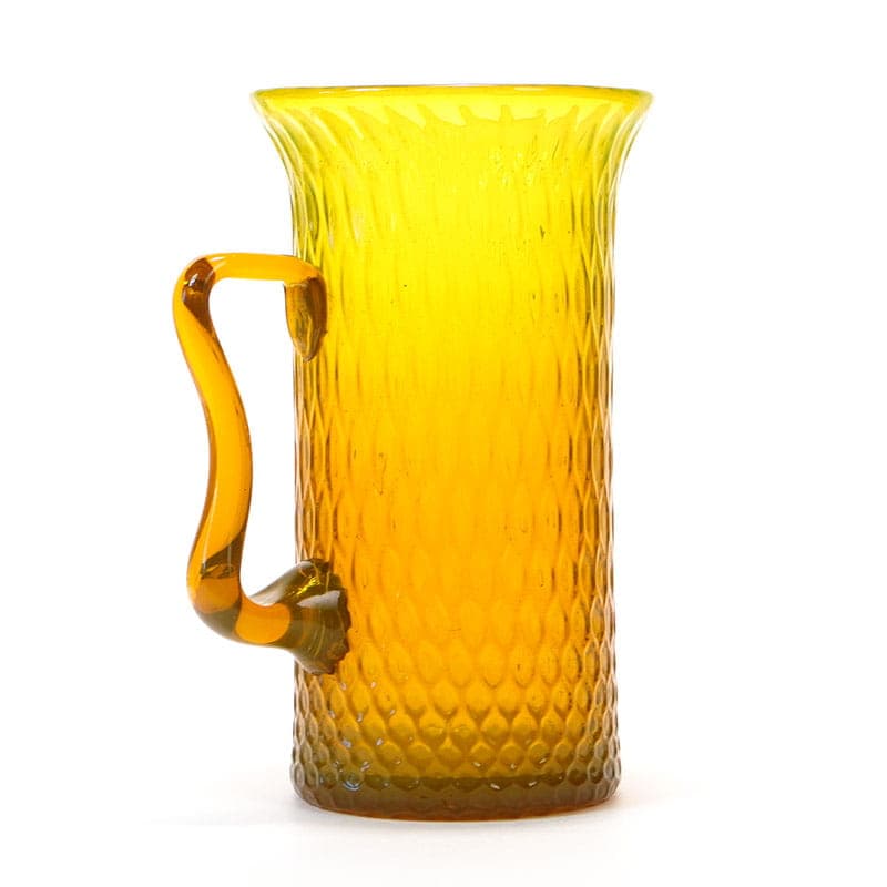 Vase, yellow orange, sodium glass, by M. Gołogórski, Poland, 1970s. - 362999