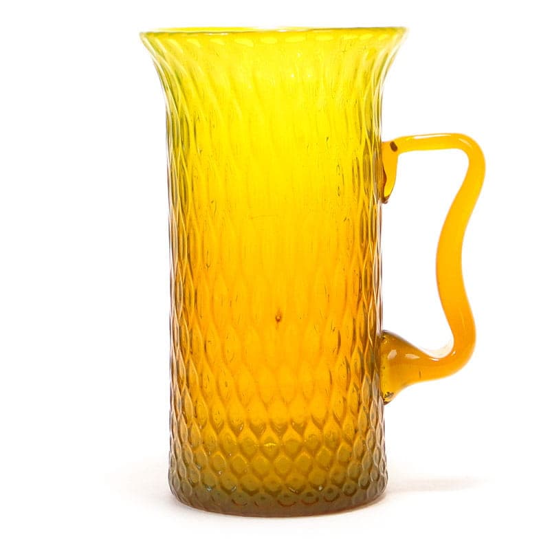 Vase, yellow orange, sodium glass, by M. Gołogórski, Poland, 1970s. - 362997
