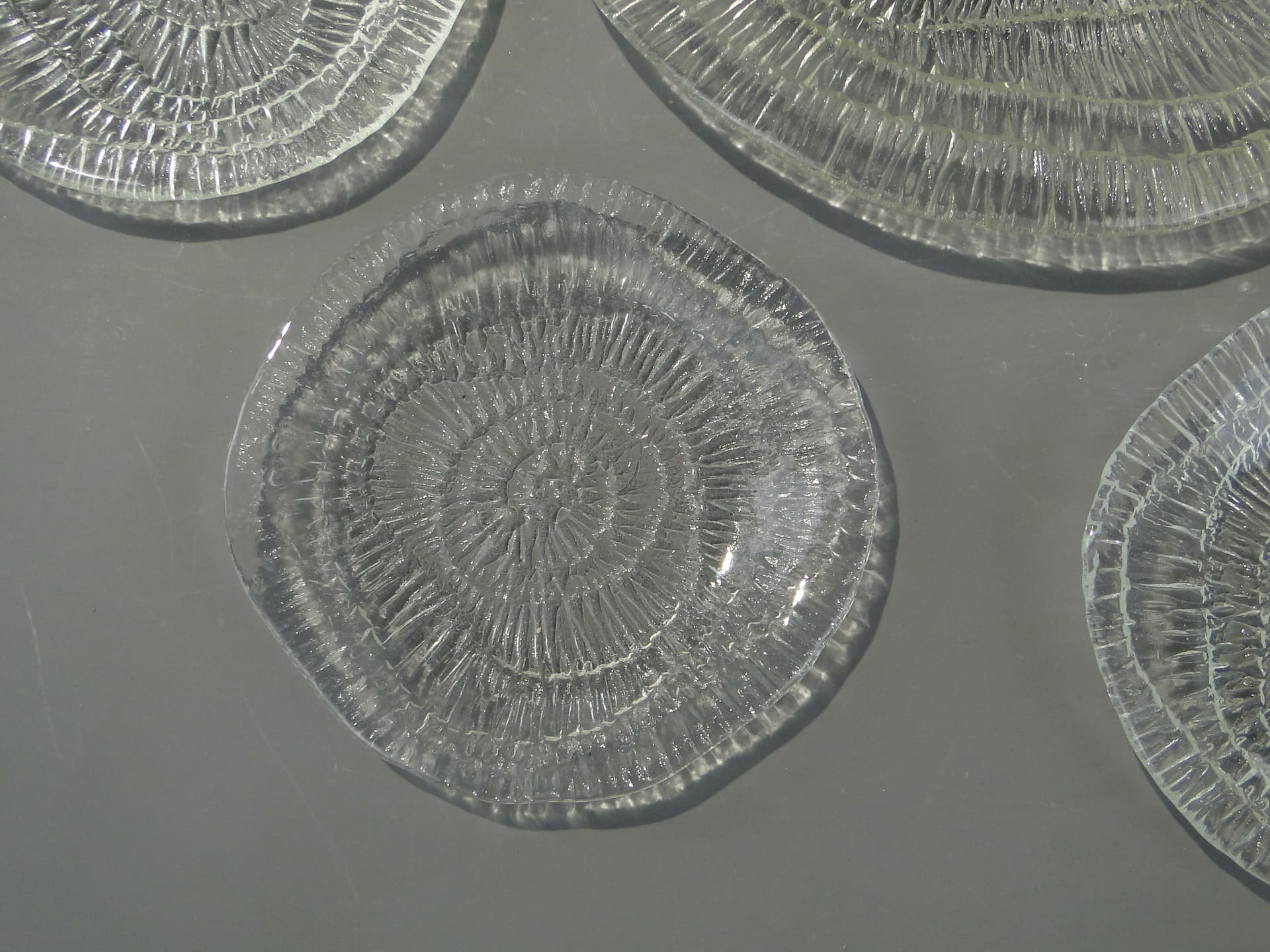 Cake Serving Set Skamielina, clear glass, by E. Trzewik-Drost, Ząbkowice, Poland, 1970s. - 363076