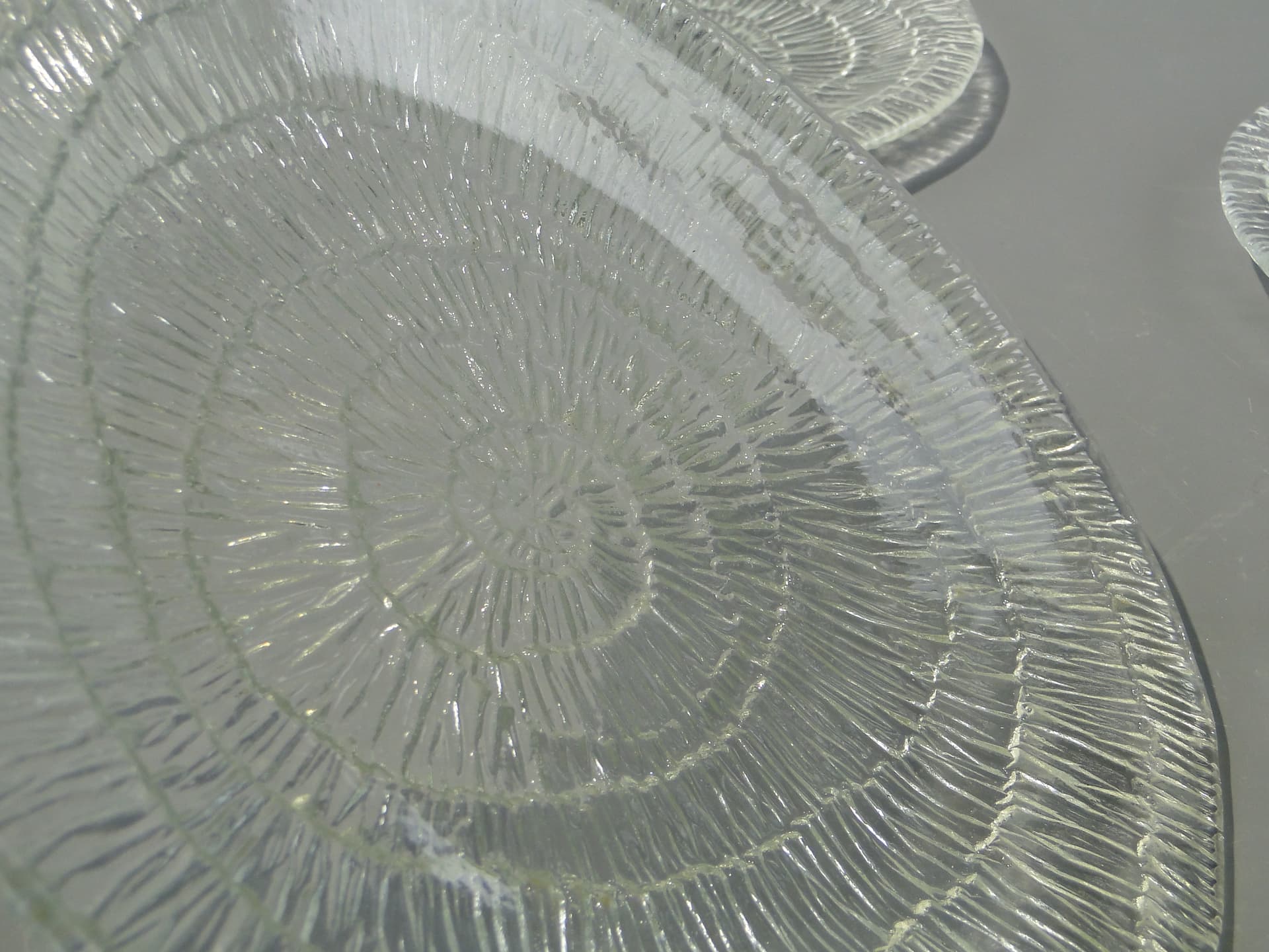 Cake Serving Set Skamielina, clear glass, by E. Trzewik-Drost, Ząbkowice, Poland, 1970s. - 363072