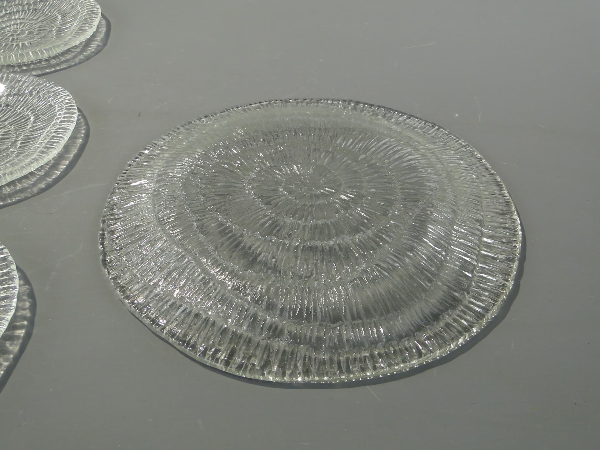 Cake Serving Set Skamielina, clear glass, by E. Trzewik-Drost, Ząbkowice, Poland, 1970s. - 363068