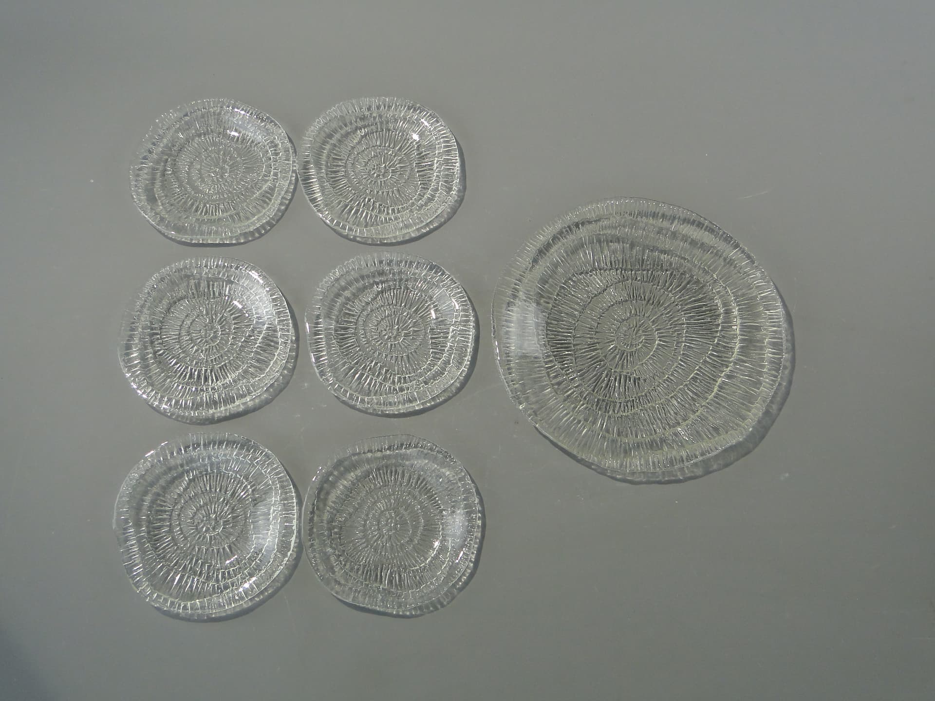 Cake Serving Set Skamielina, clear glass, by E. Trzewik-Drost, Ząbkowice, Poland, 1970s. - 363070