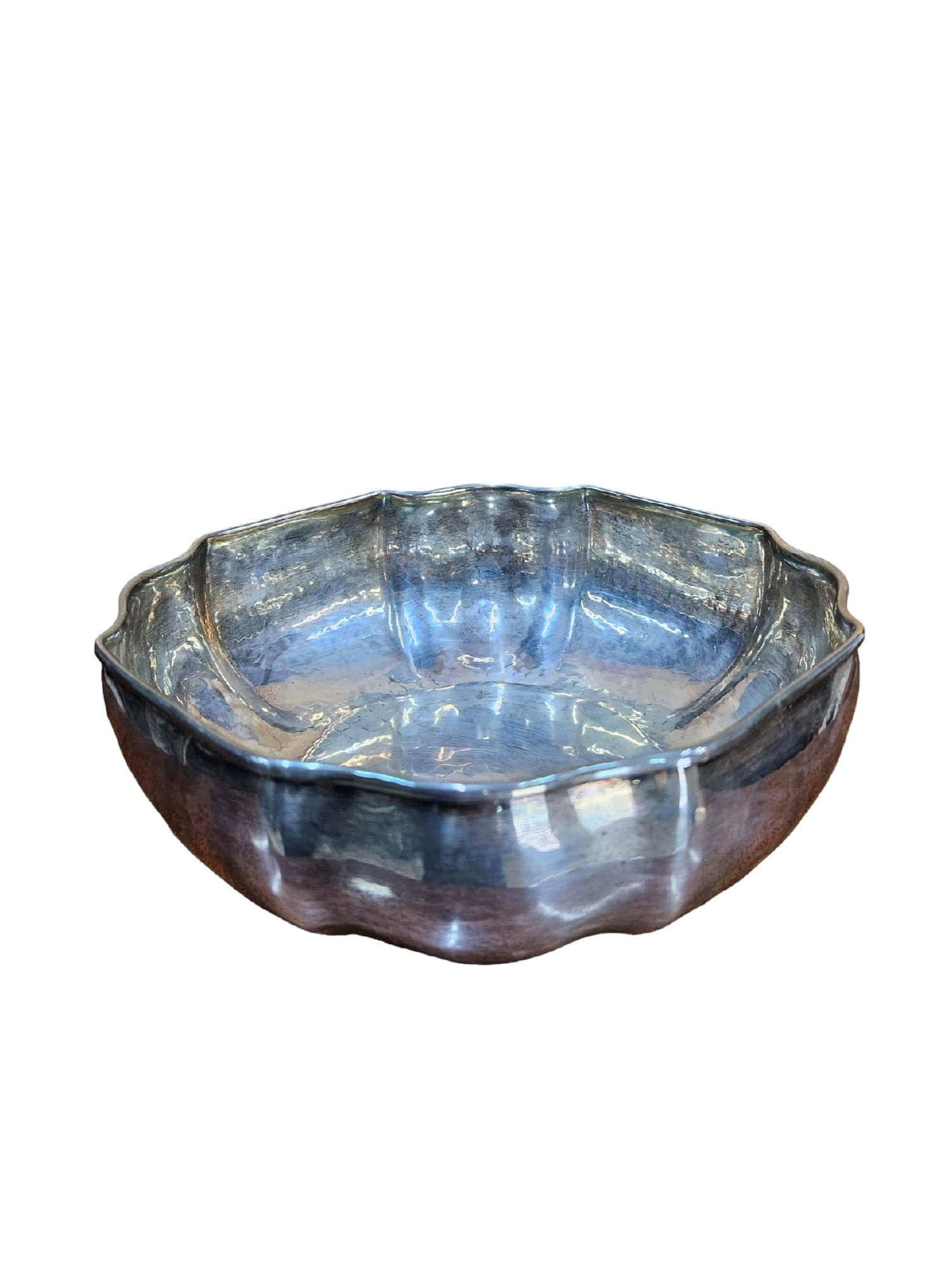 Decorative bowl, silver, silver-plated metal, Job Art, Italy, 1990s.