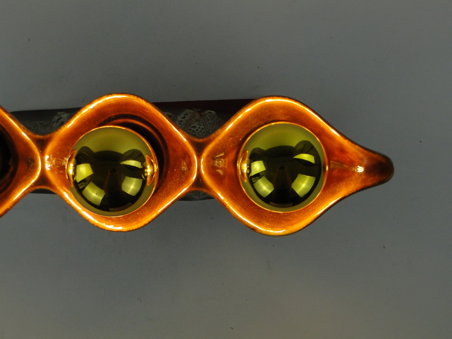 Lampa stołowa i kinkiet, ceramika brązowy, proj. A. Sadulski, Polam, Polska, lata 70. - 363156