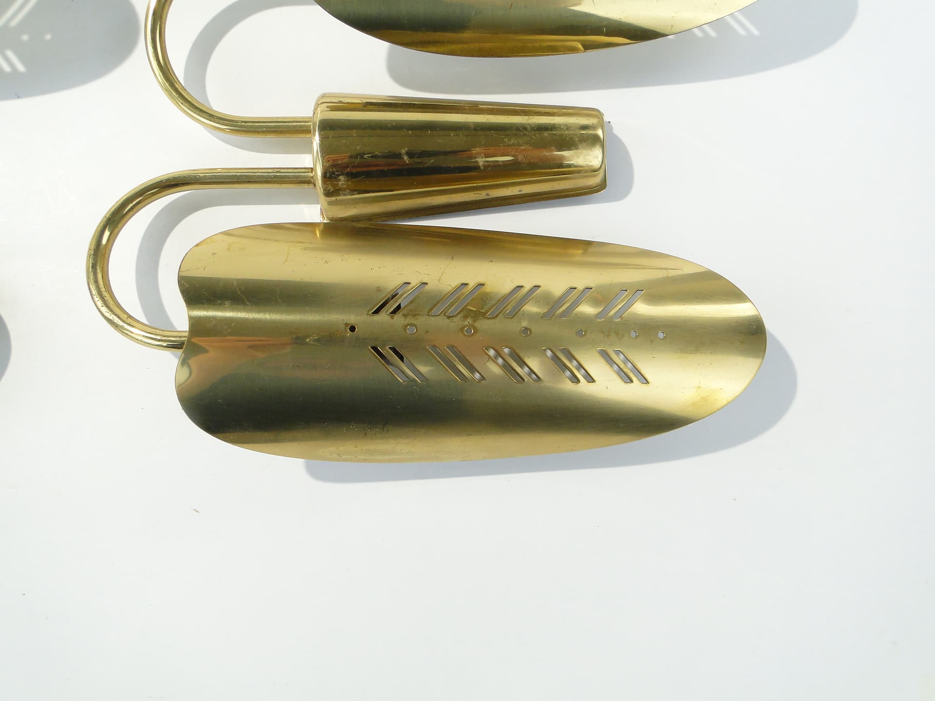 Pair of wall sconces, gold, brass, Belgium, 1950s - 363170