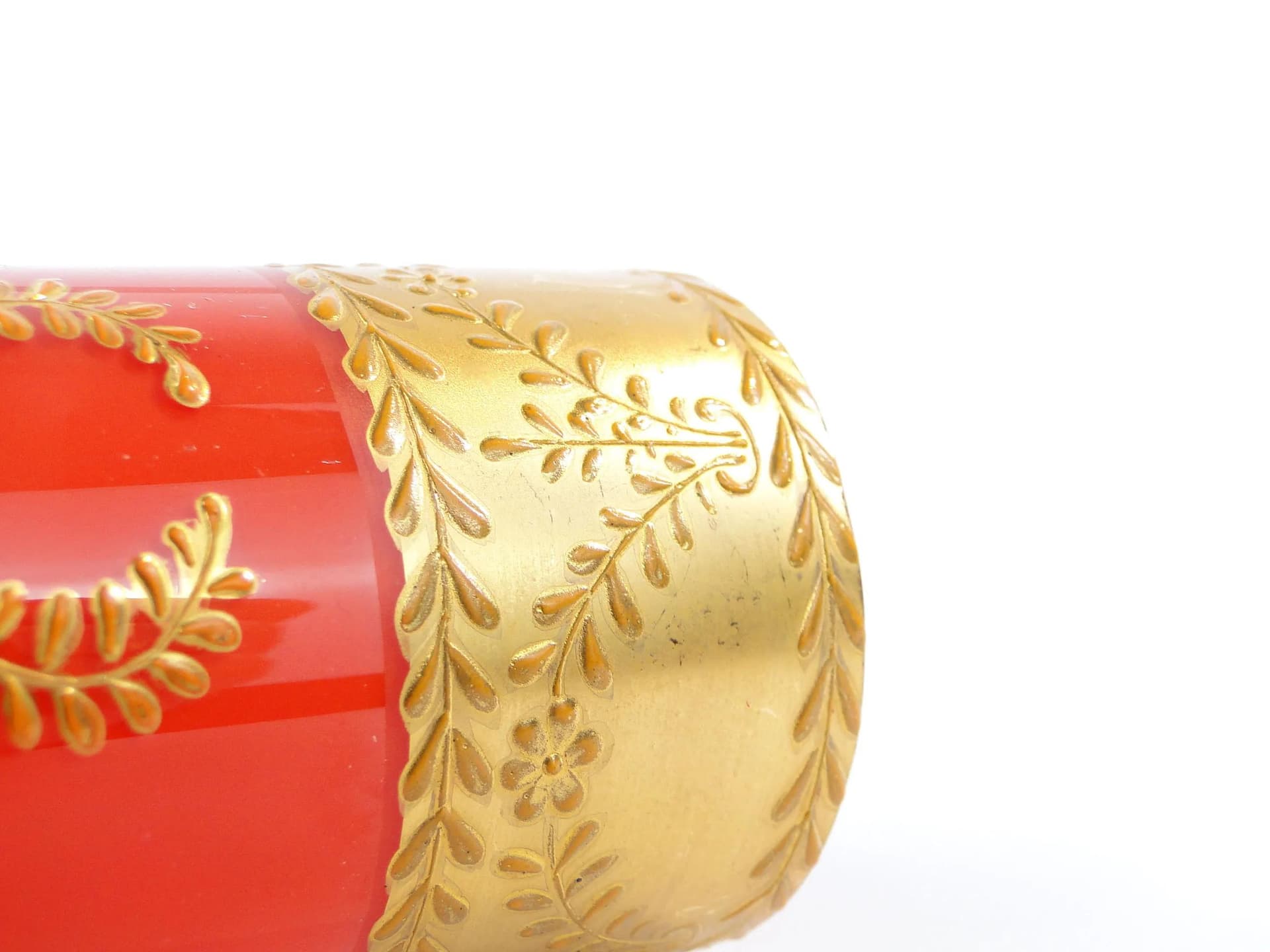 Czerwony kryształowy wazon w stylu Napoleona III, Baccarat, Francja, lata 1890-1910 - 26656