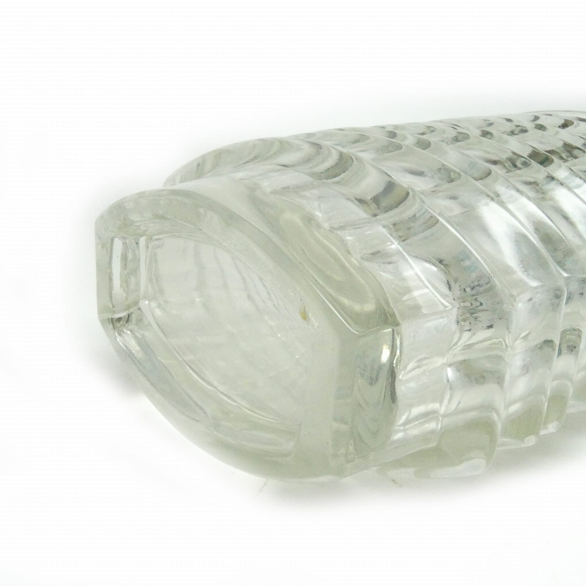 Optical vase, clear soda glass, by J. Drost, Ząbkowice, Poland, 1960s. - 363218