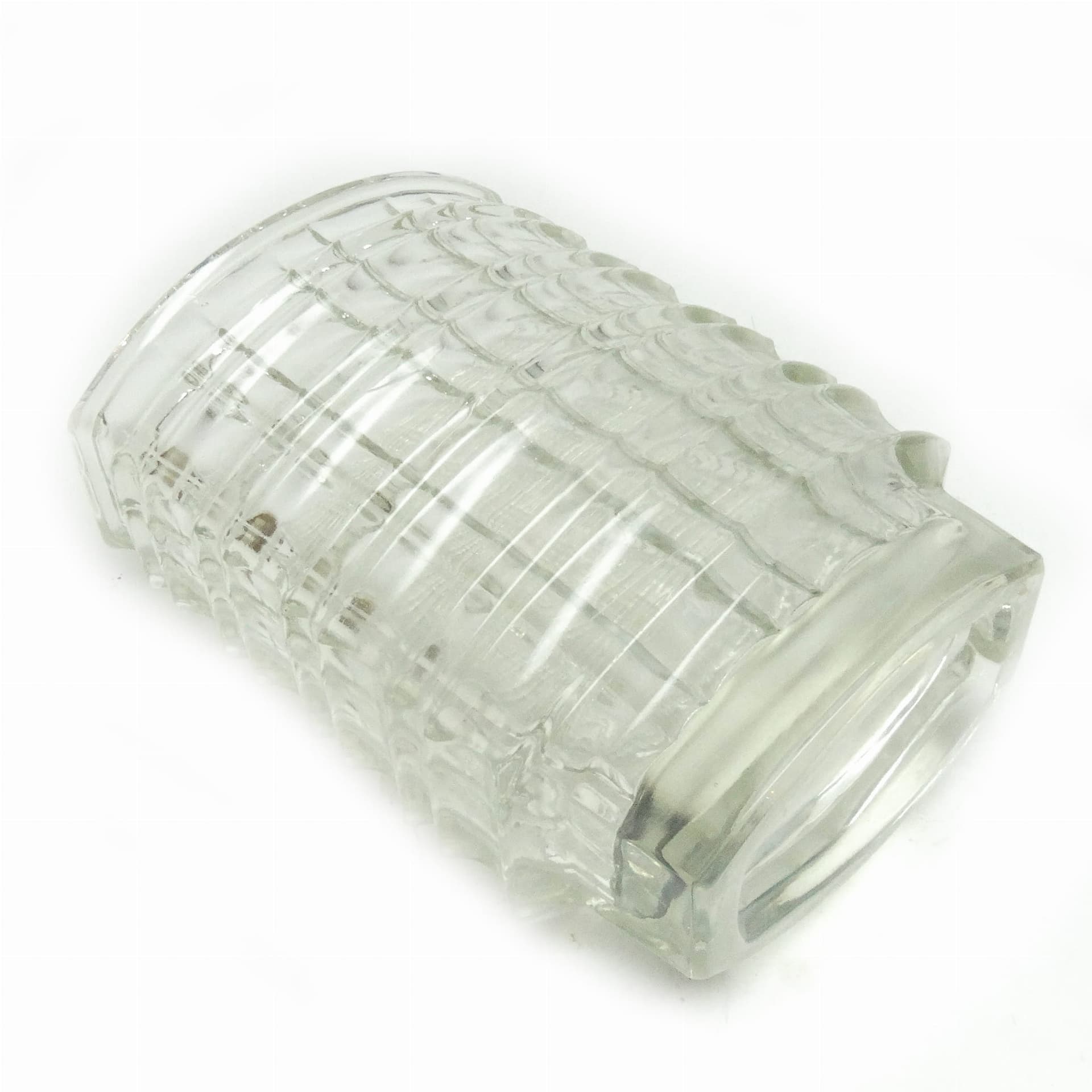 Optical vase, clear soda glass, by J. Drost, Ząbkowice, Poland, 1960s. - 363216