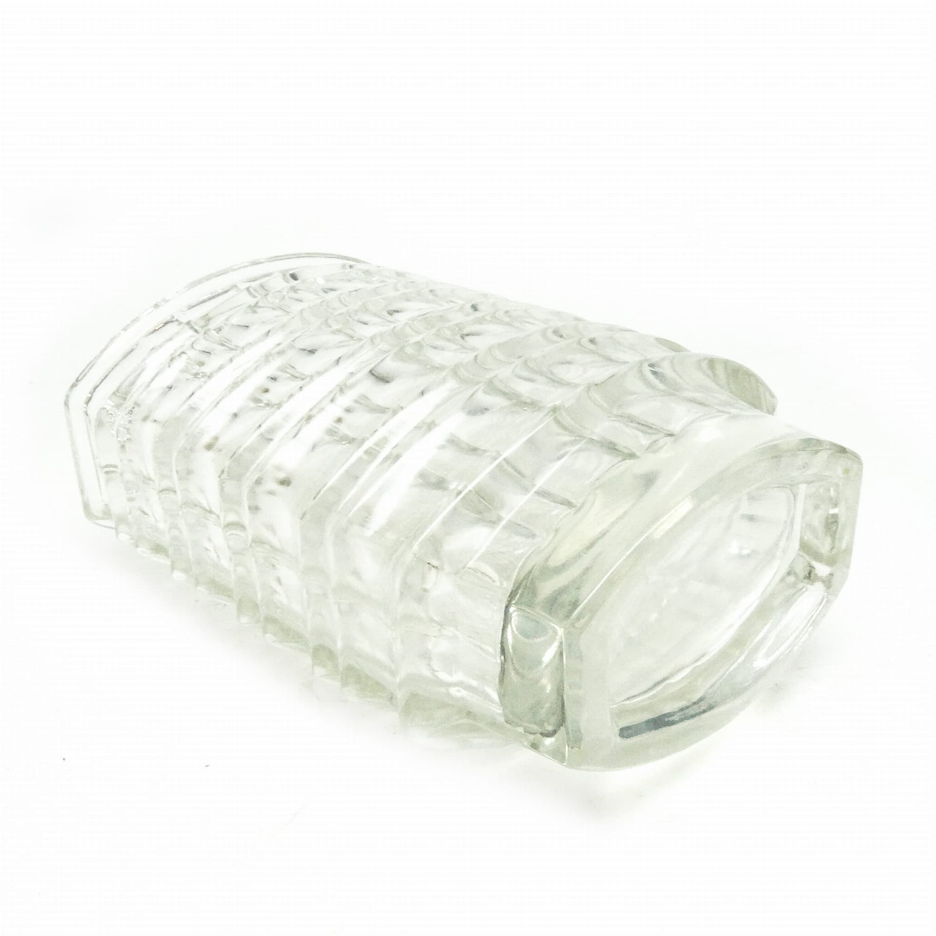 Optical vase, clear soda glass, by J. Drost, Ząbkowice, Poland, 1960s. - 363212