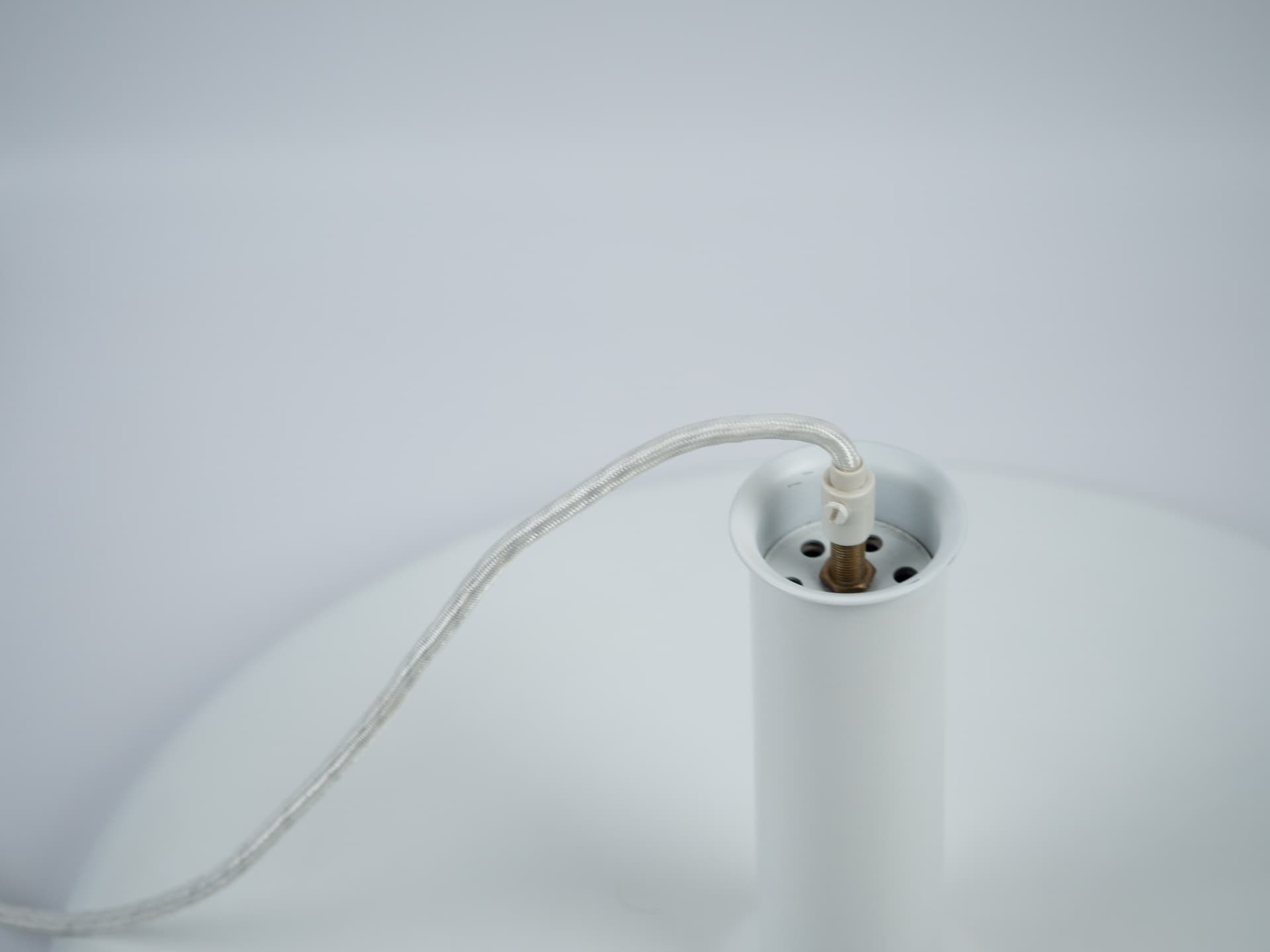 Pendant lamp Optima, white, metal, by H. Due, Fog & Mørup, Denmark, 1970s. - 363248