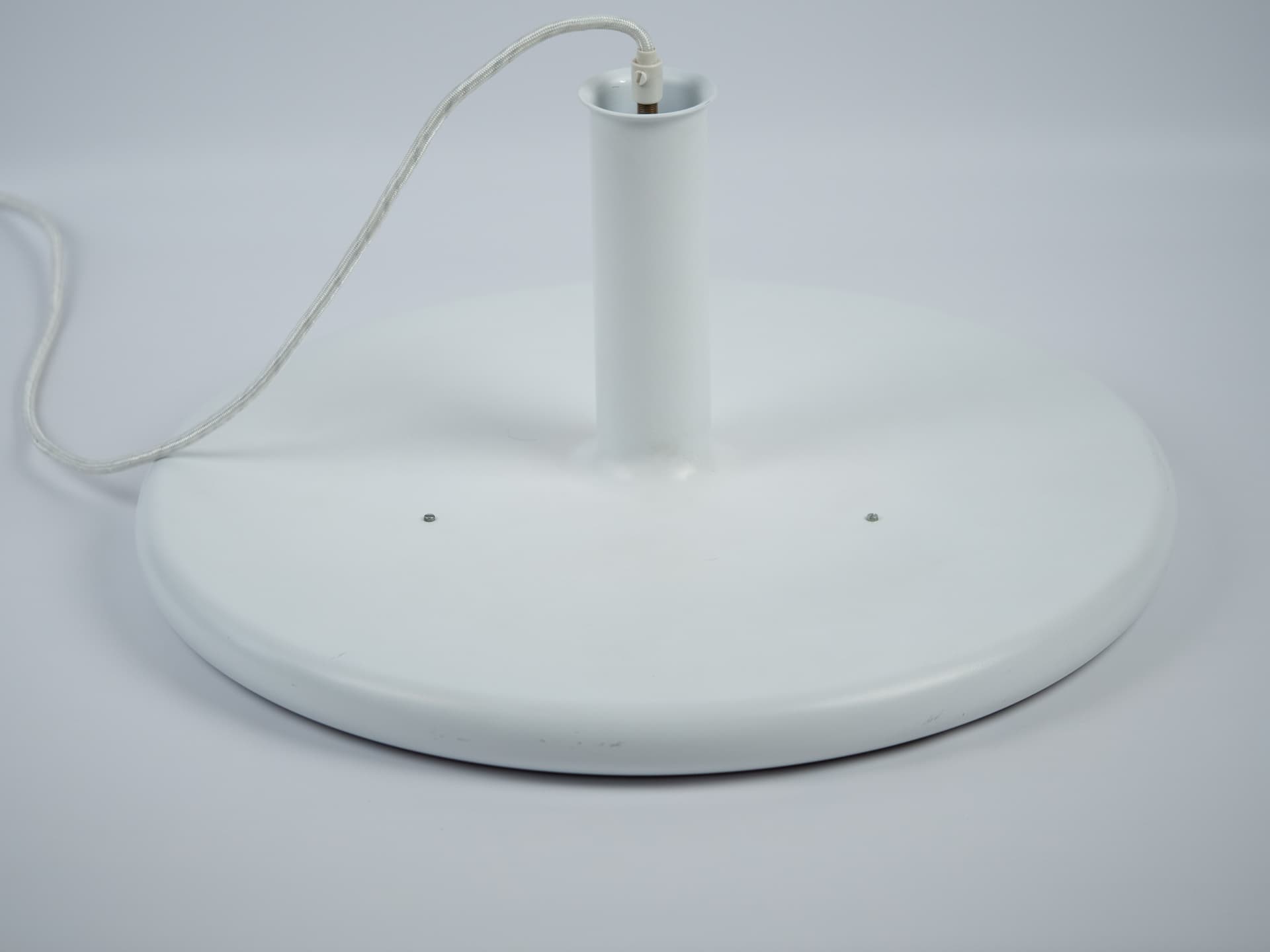 Pendant lamp Optima, white, metal, by H. Due, Fog & Mørup, Denmark, 1970s. - 363247