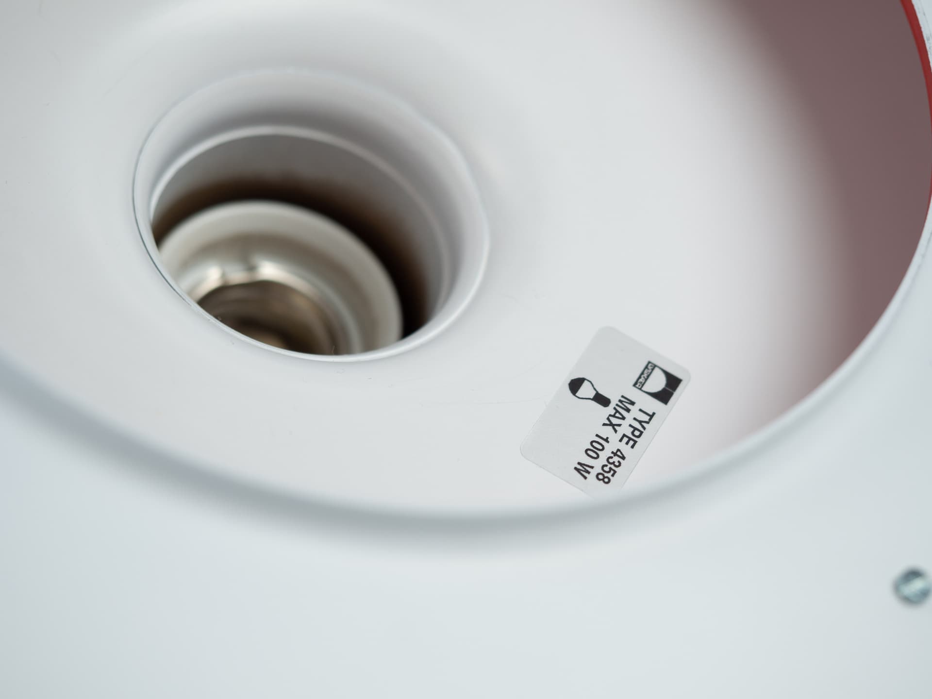 Pendant lamp Optima, white, metal, by H. Due, Fog & Mørup, Denmark, 1970s. - 363254