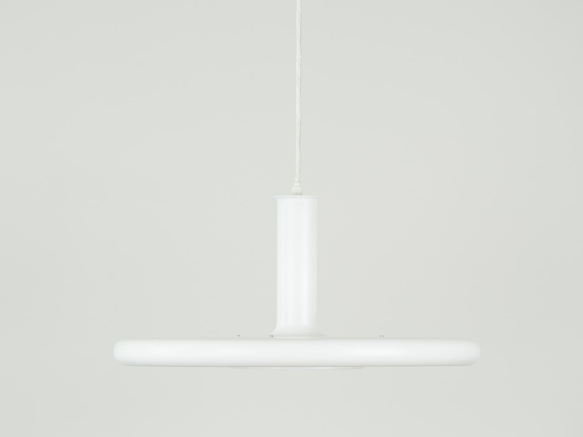 Pendant lamp Optima, white, metal, by H. Due, Fog & Mørup, Denmark, 1970s. - 363244