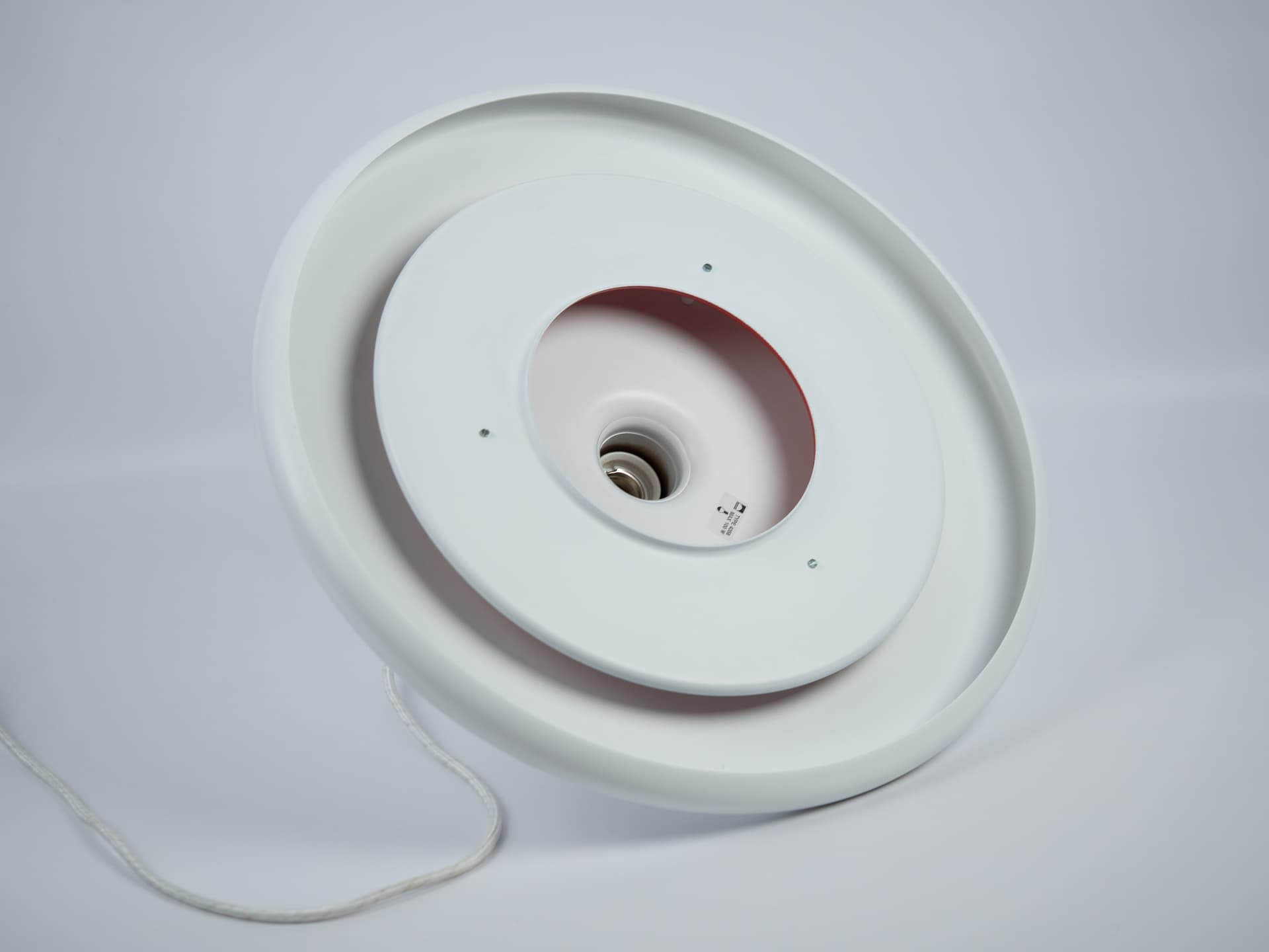 Pendant lamp Optima, white, metal, by H. Due, Fog & Mørup, Denmark, 1970s. - 363251