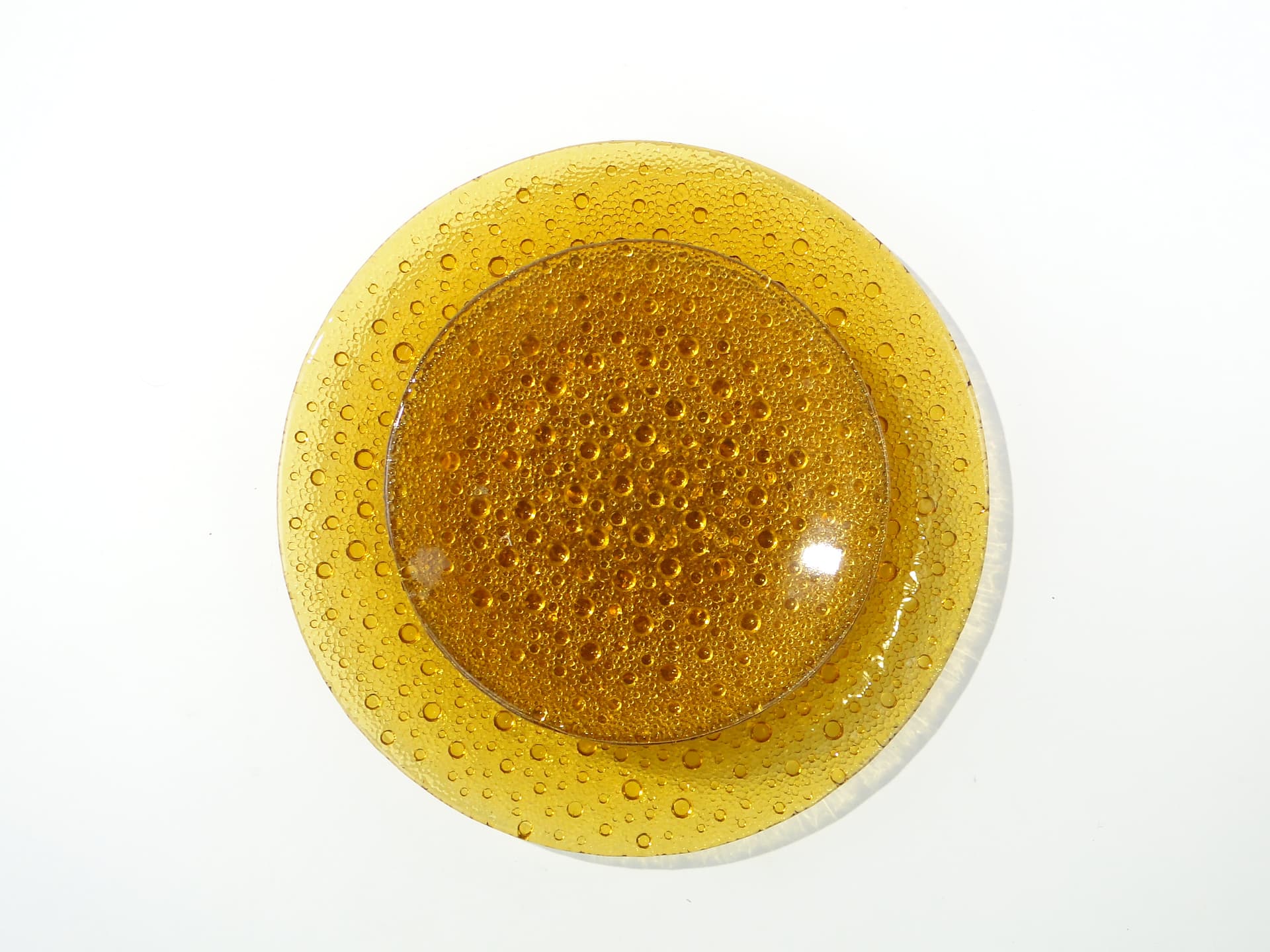 Cake Serving Set Krople Rosy, amber glass, by J.S. Drost, Ząbkowice, Poland, 1970s - 363241