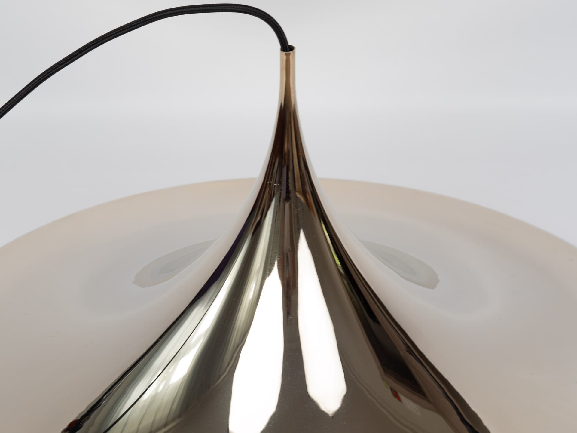 Pendant lamp Semi, gold aluminium, by C. Bonderup, T. Thorup, Fog & Mørup, Denmark, 1960s. - 363299