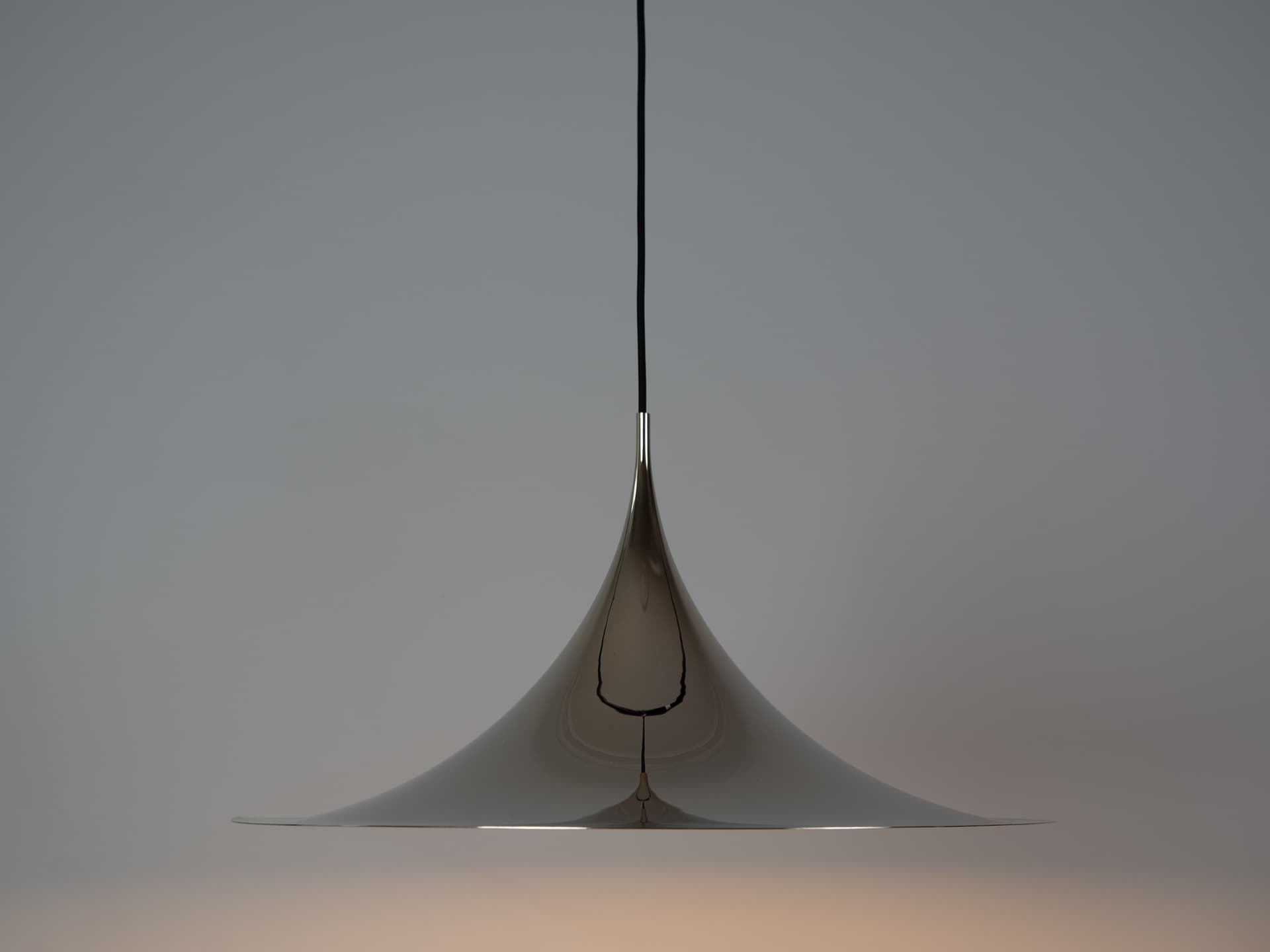 Pendant lamp Semi, gold aluminium, by C. Bonderup, T. Thorup, Fog & Mørup, Denmark, 1960s. - 363295