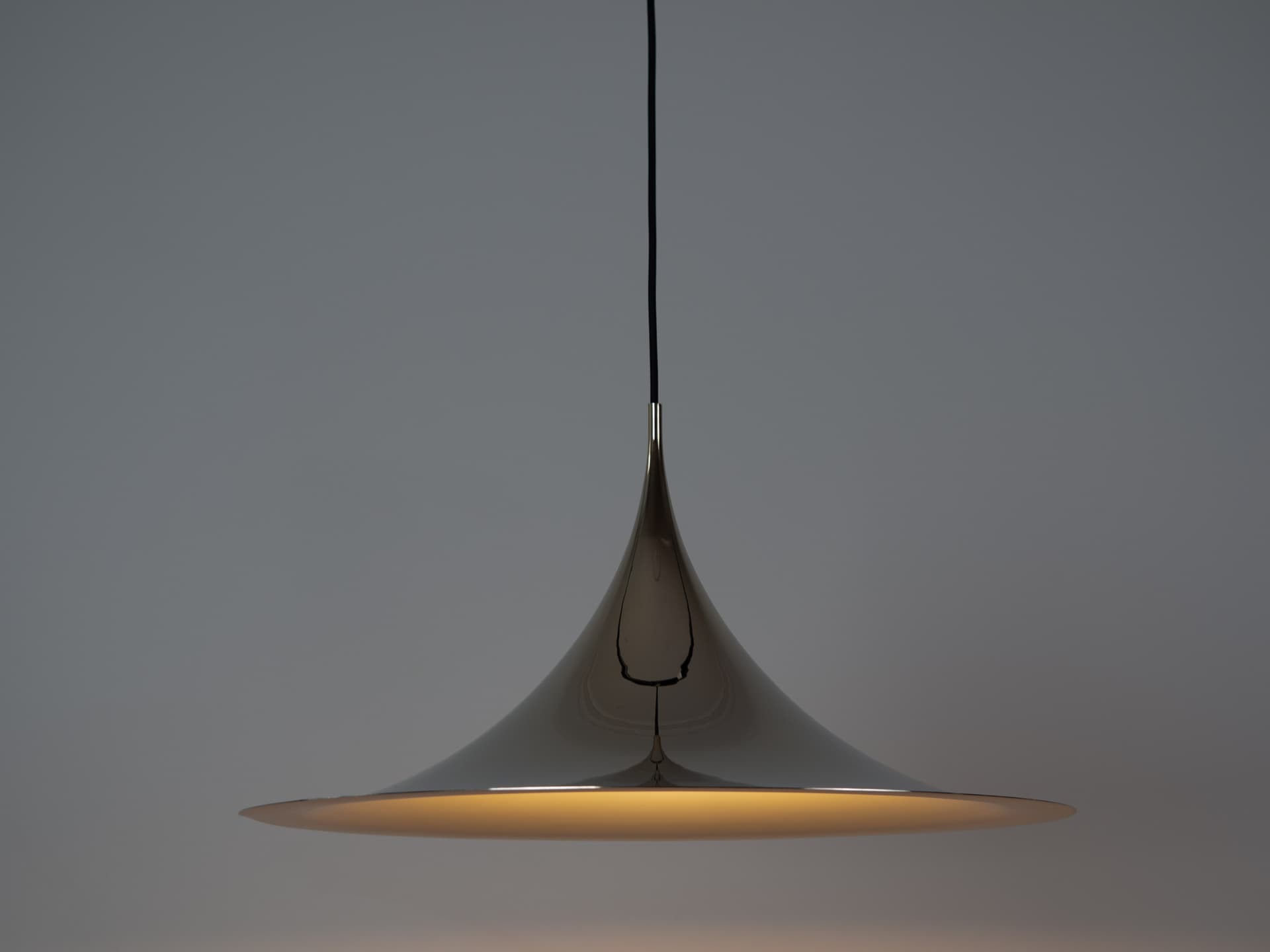 Pendant lamp Semi, gold aluminium, by C. Bonderup, T. Thorup, Fog & Mørup, Denmark, 1960s. - 363297