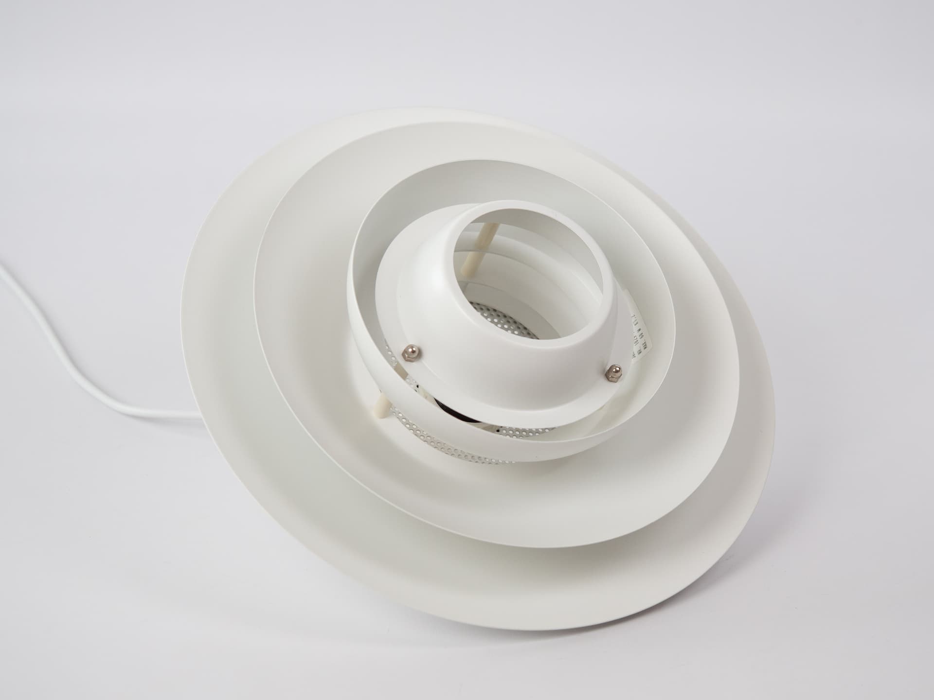 Pendant Lamp Verona, white aluminum, by K. Wiborg, Jeka, Denmark, 1980s. - 363319