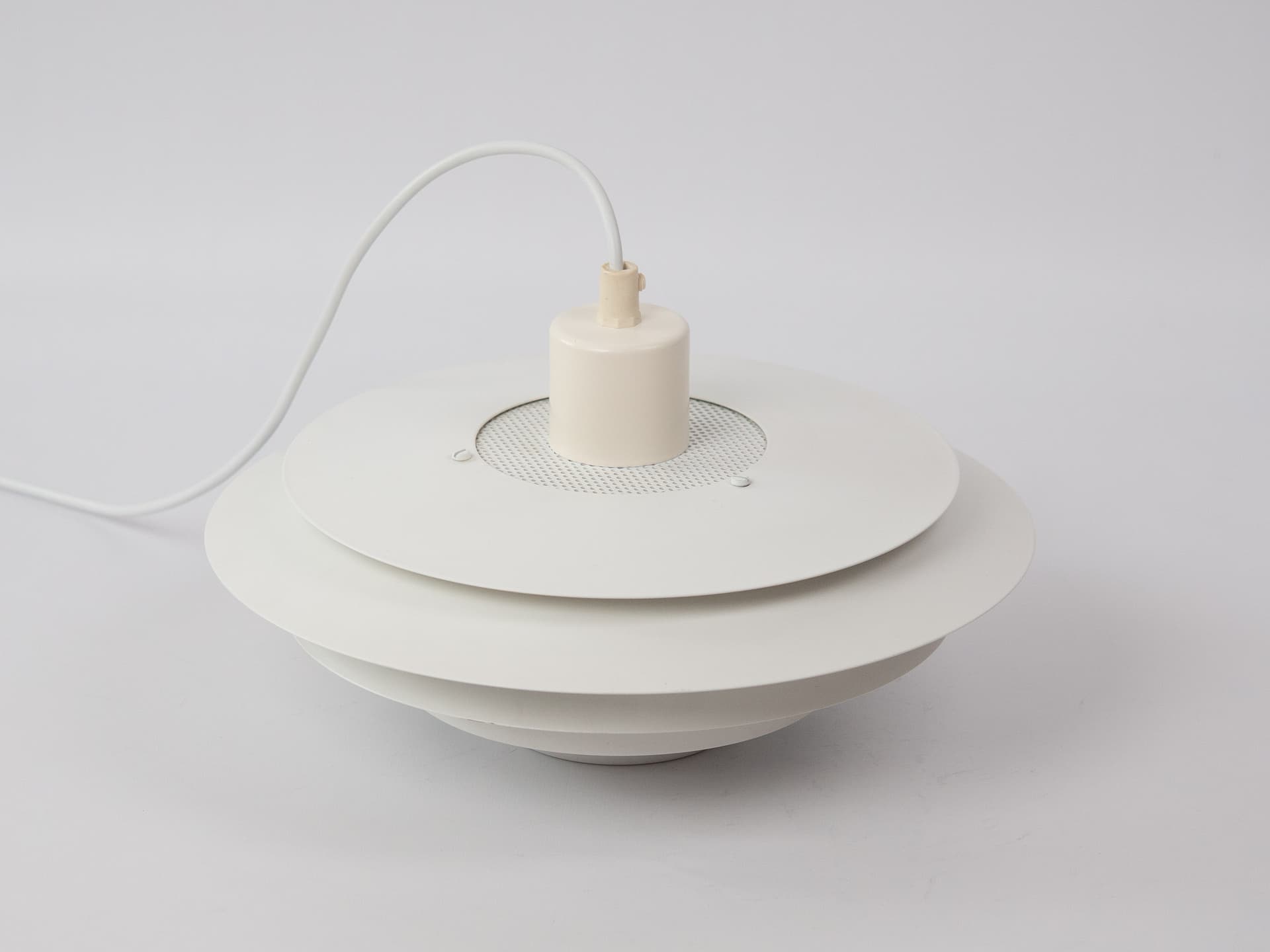 Pendant Lamp Verona, white aluminum, by K. Wiborg, Jeka, Denmark, 1980s. - 363318