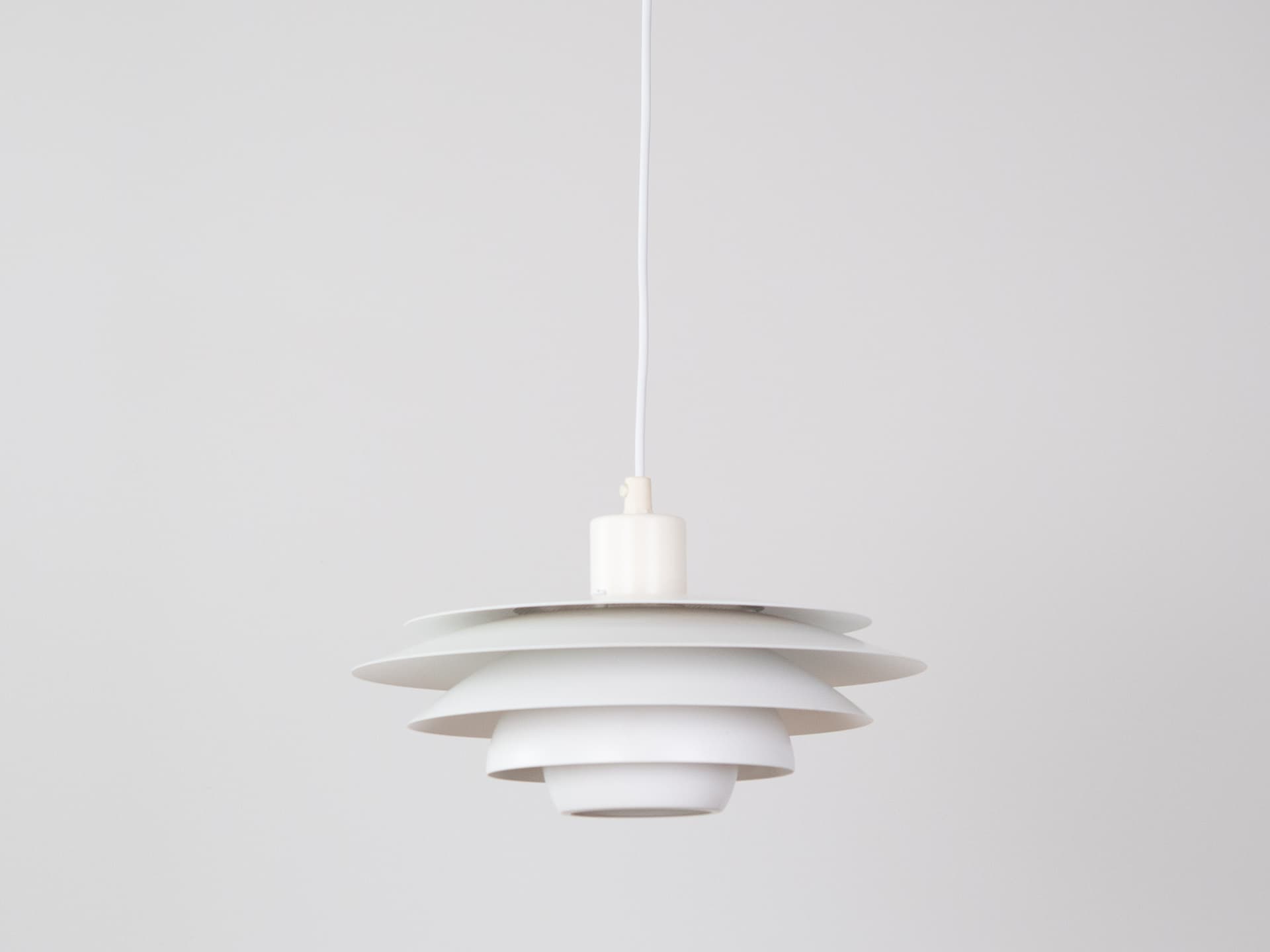 Pendant Lamp Verona, white aluminum, by K. Wiborg, Jeka, Denmark, 1980s. - 363317