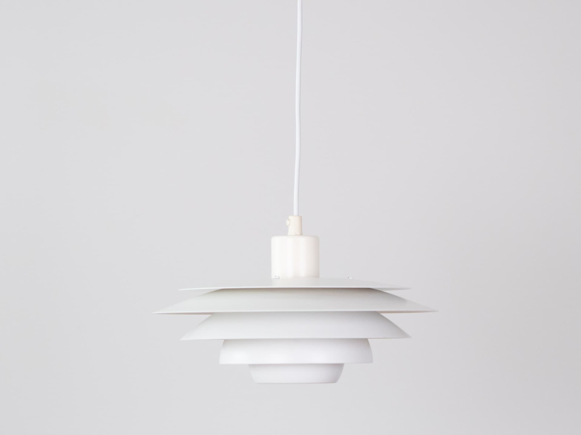 Pendant Lamp Verona, white aluminum, by K. Wiborg, Jeka, Denmark, 1980s. - 363314