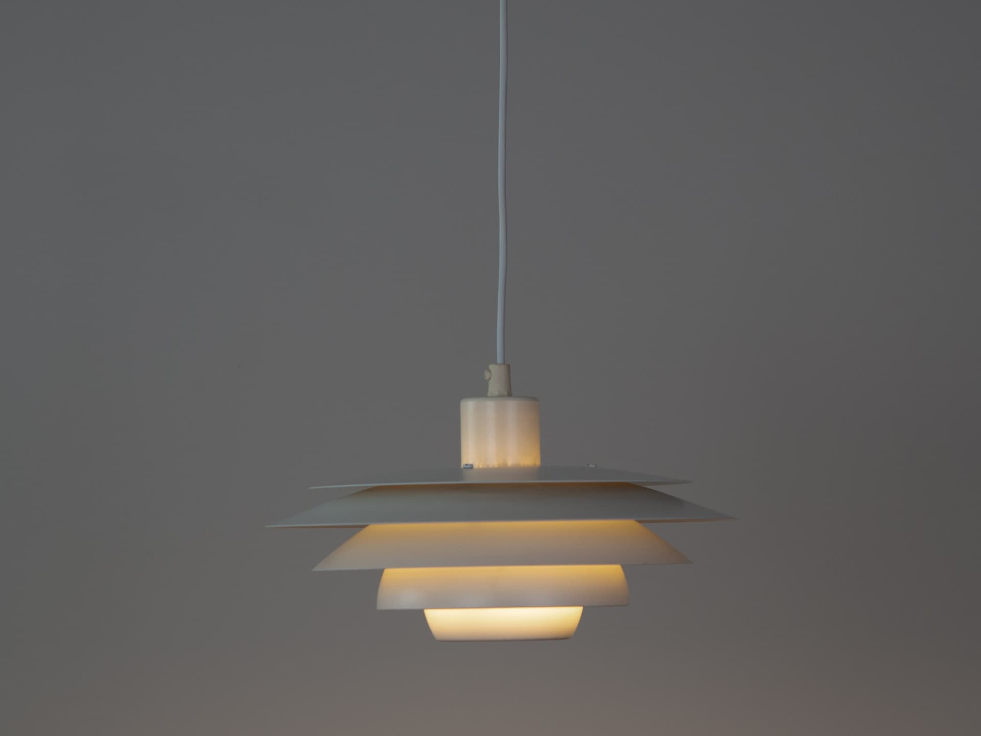 Pendant Lamp Verona, white aluminum, by K. Wiborg, Jeka, Denmark, 1980s. - 363315