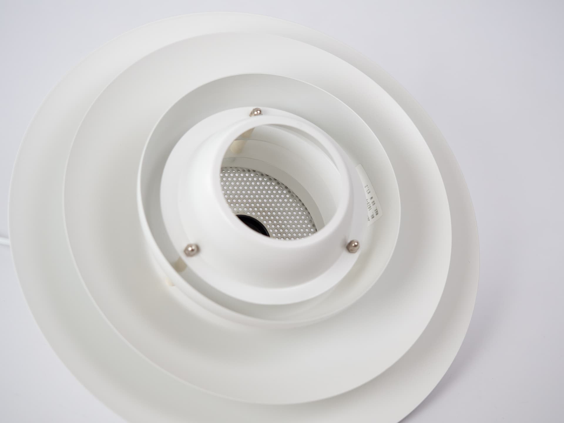 Pendant Lamp Verona, white aluminum, by K. Wiborg, Jeka, Denmark, 1980s. - 363320