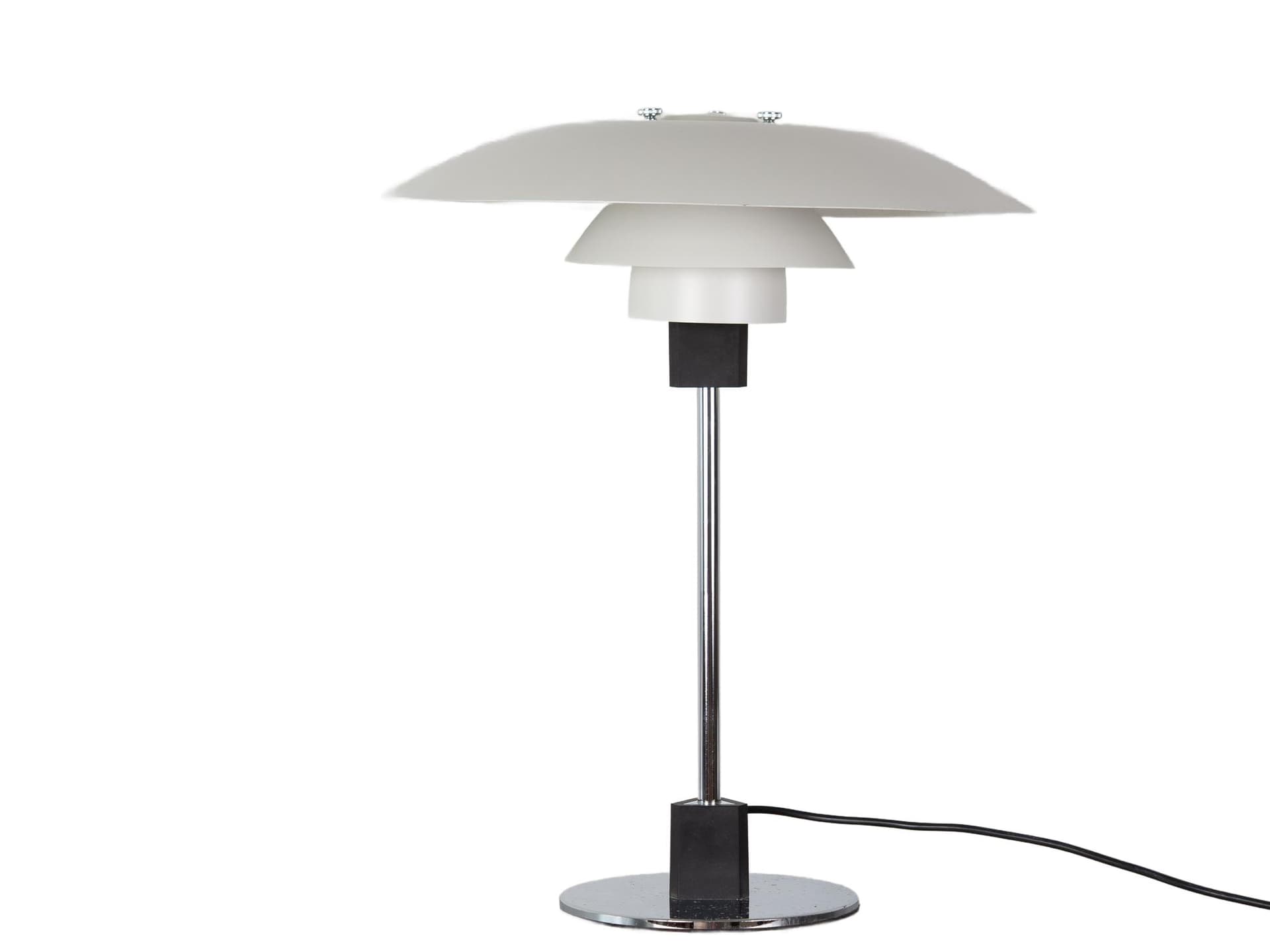 Lampa stołowa PH 4/3, metal biały, proj. P. Henningsen, Louis Poulsen, Dania, lata 70.