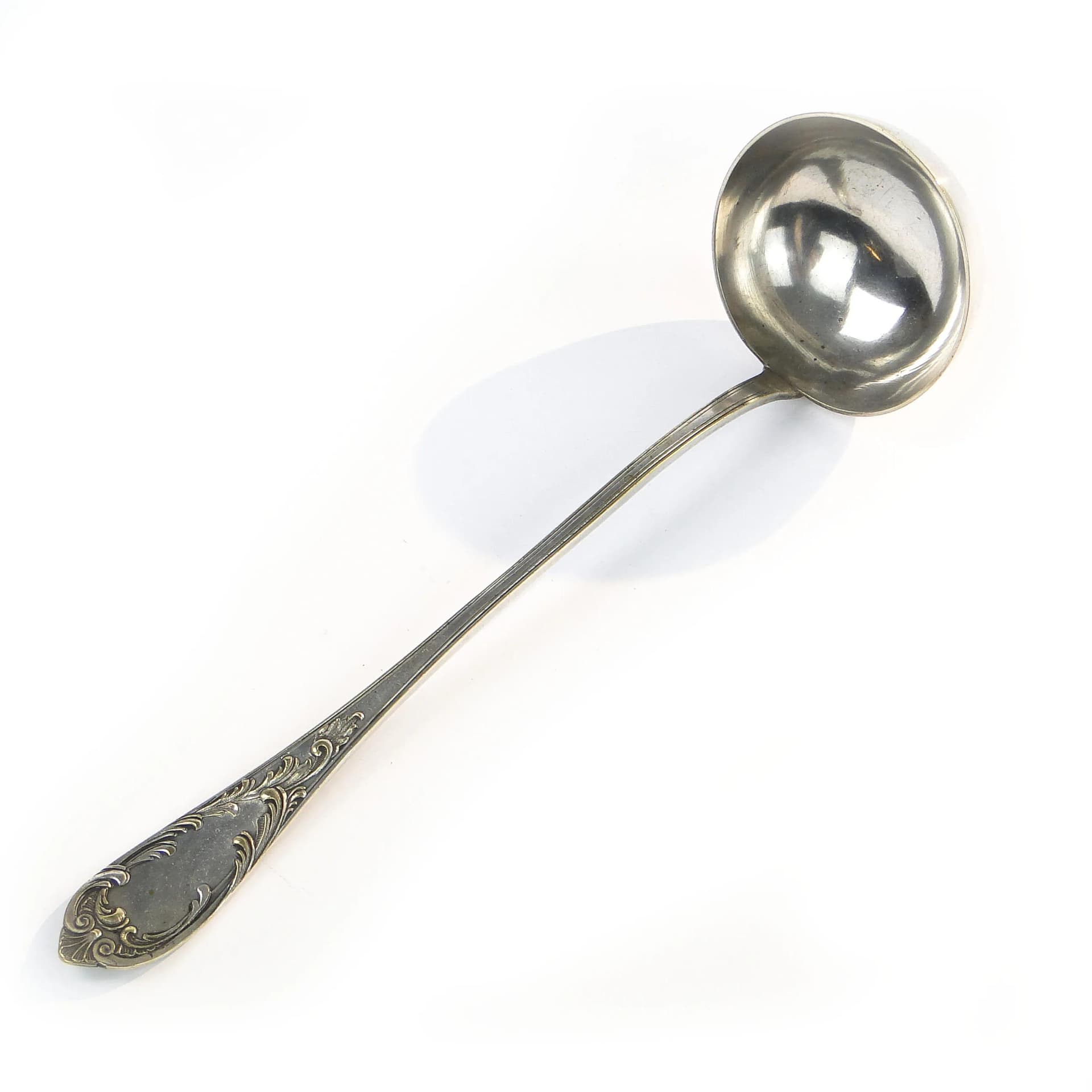 Silver-Plated Rocaille Soup Ladle, Warsaw, Poland, 1890s - 26645